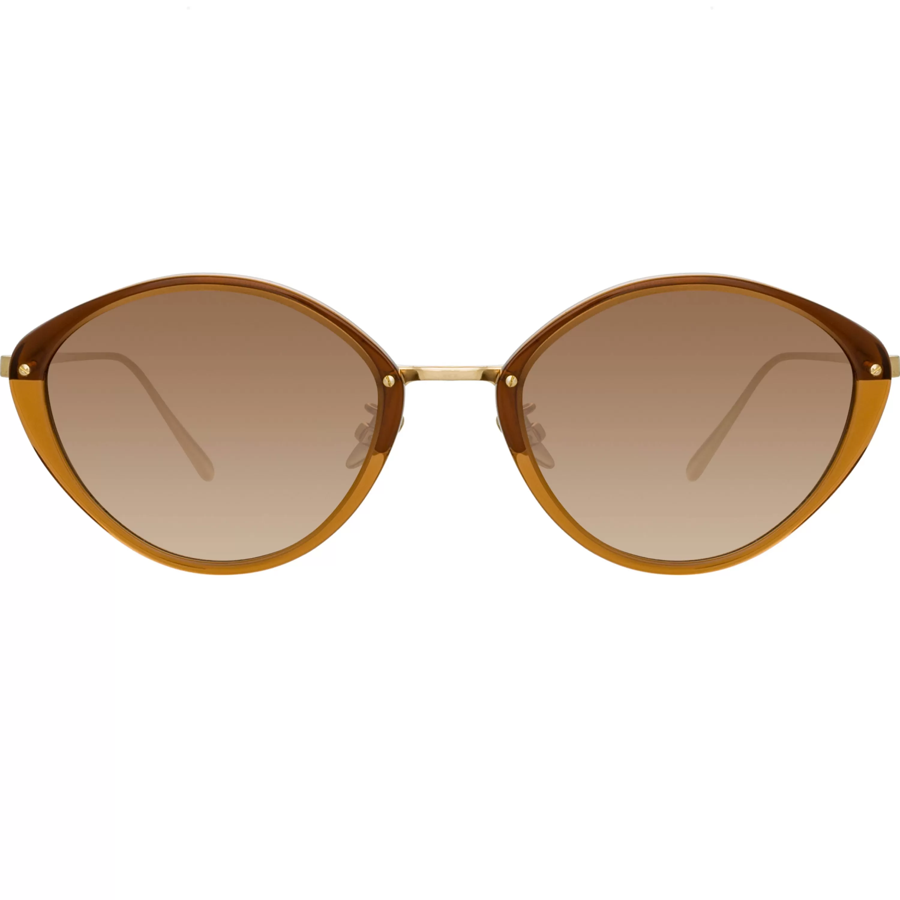 Linda Farrow Lucy Cat Eye Sunglasses in Tobacco