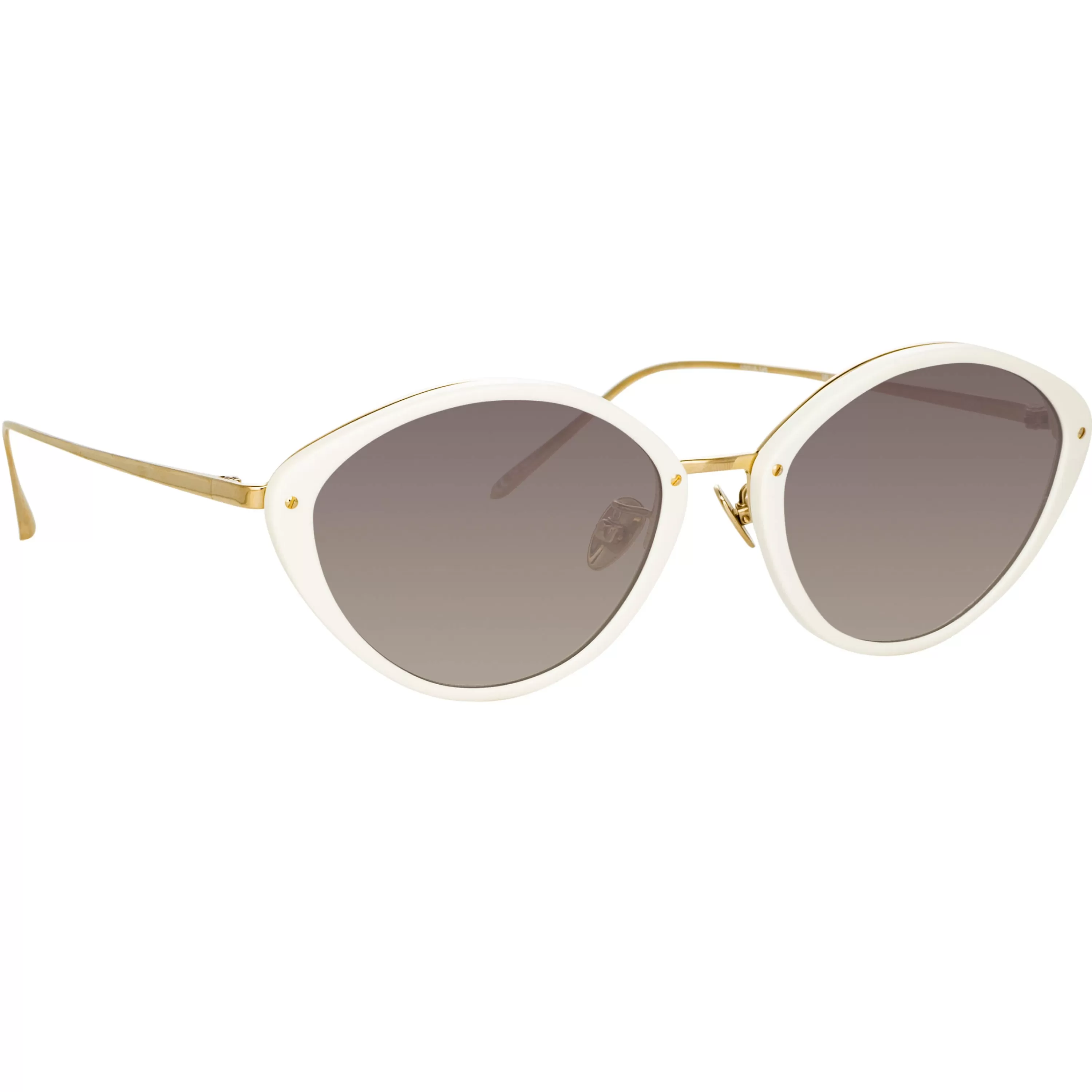 Linda Farrow Lucy Cat Eye Sunglasses in White