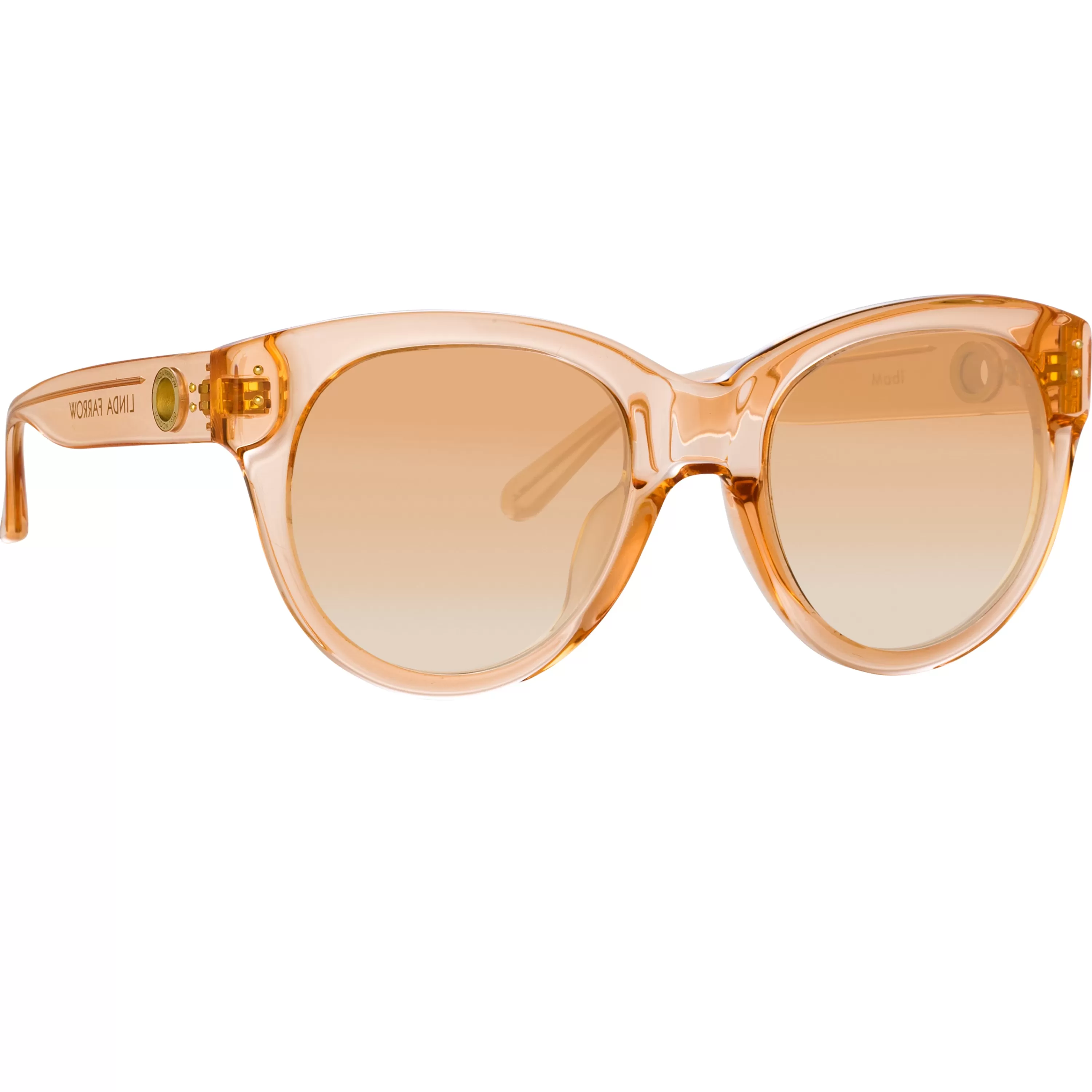 LINDA FARROW (U.K.) Madi Oversized Sunglasses in Peach