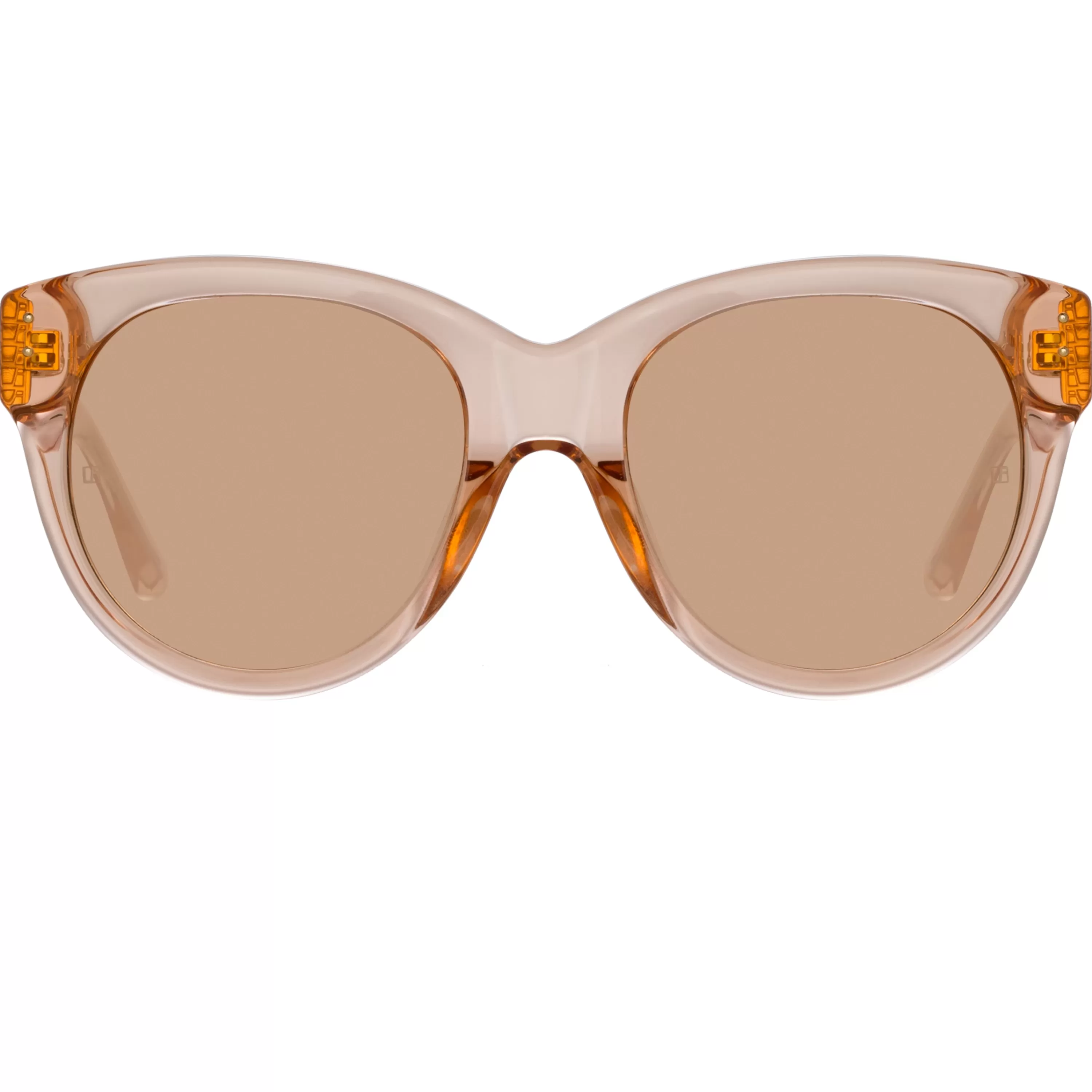 LINDA FARROW (U.K.) Madi Oversized Sunglasses in Peach