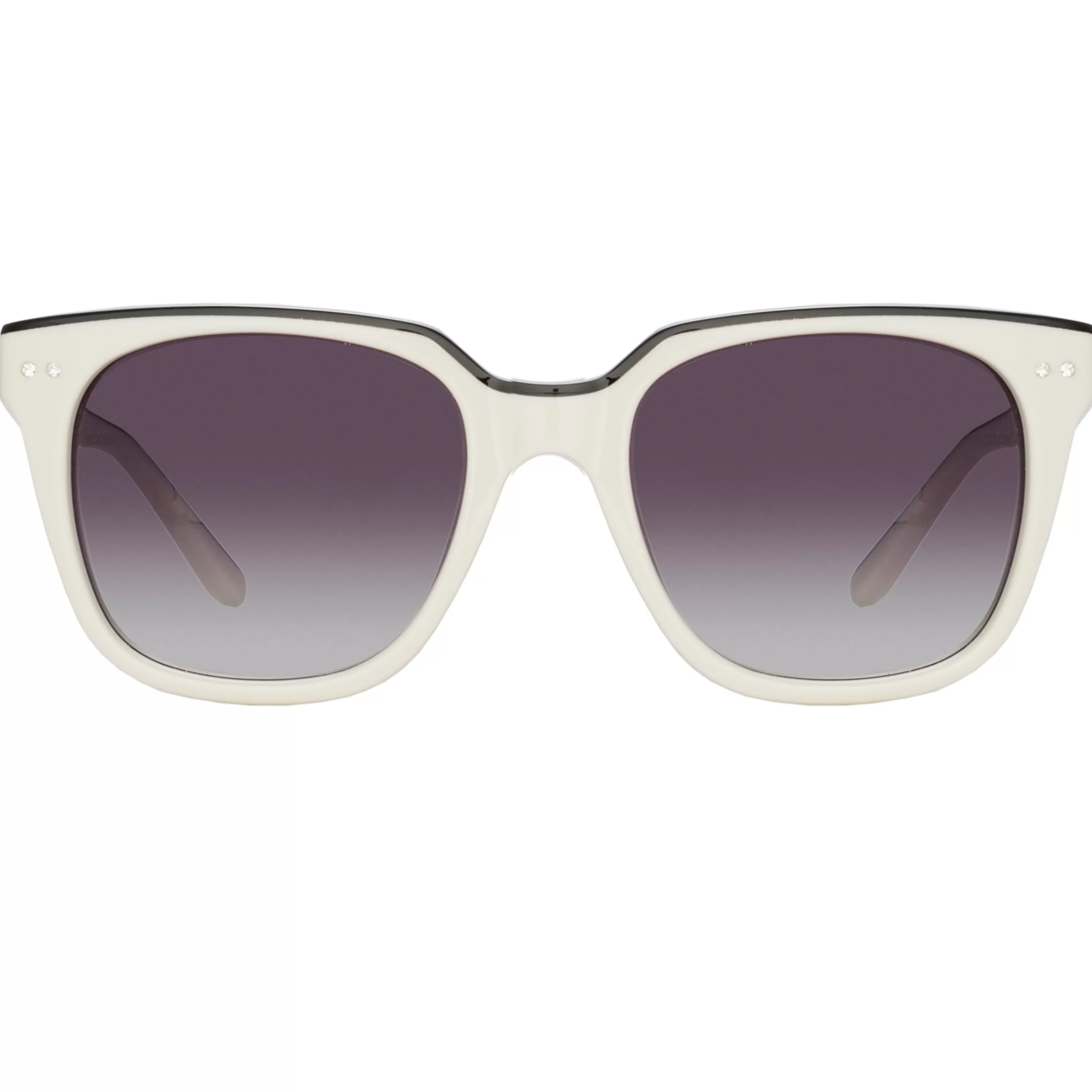 LINDA FARROW (U.K.) Magda Butrym D-Frame Sunglasses in White and Black