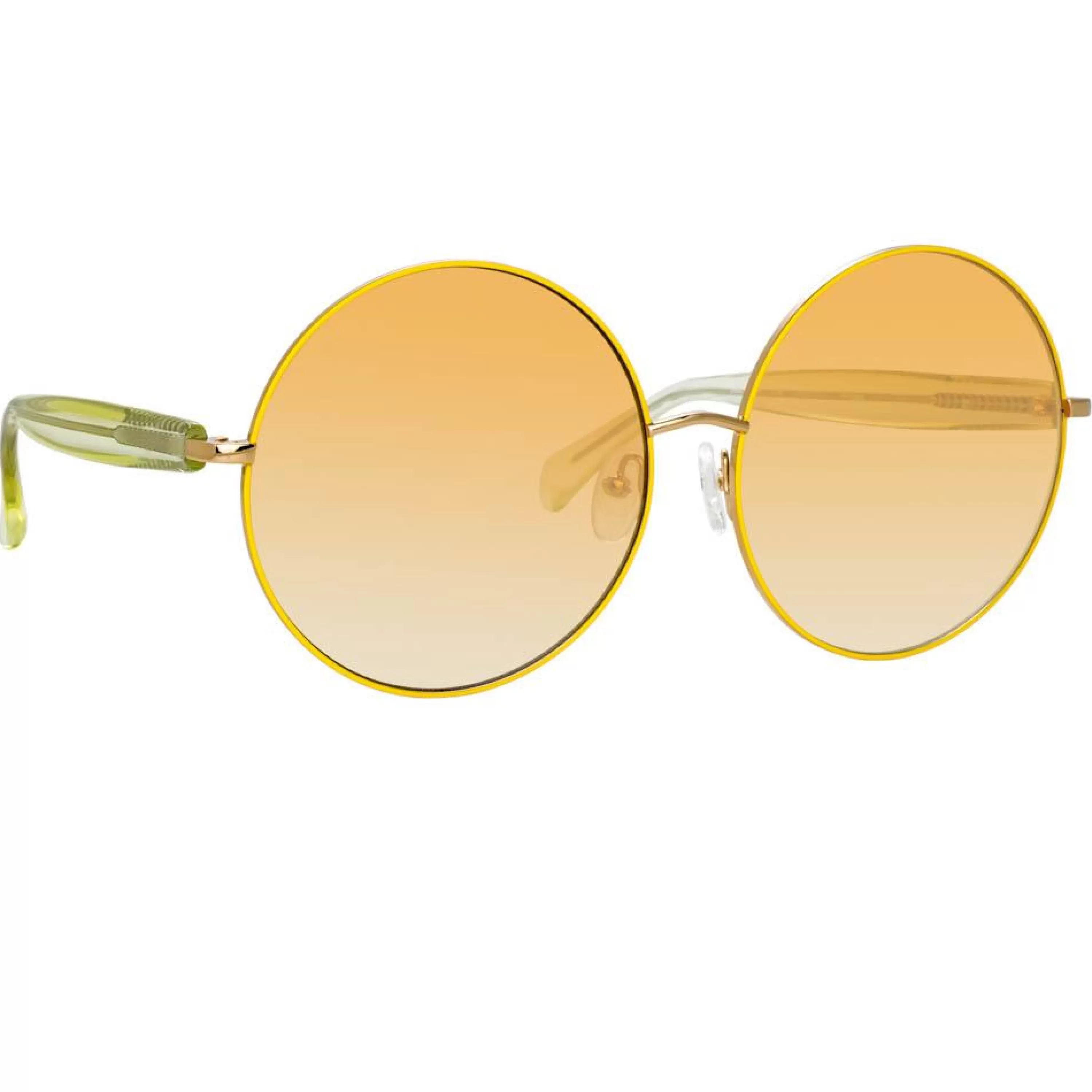 Matthew Williamson Posy Round Sunglasses in Yellow Gold