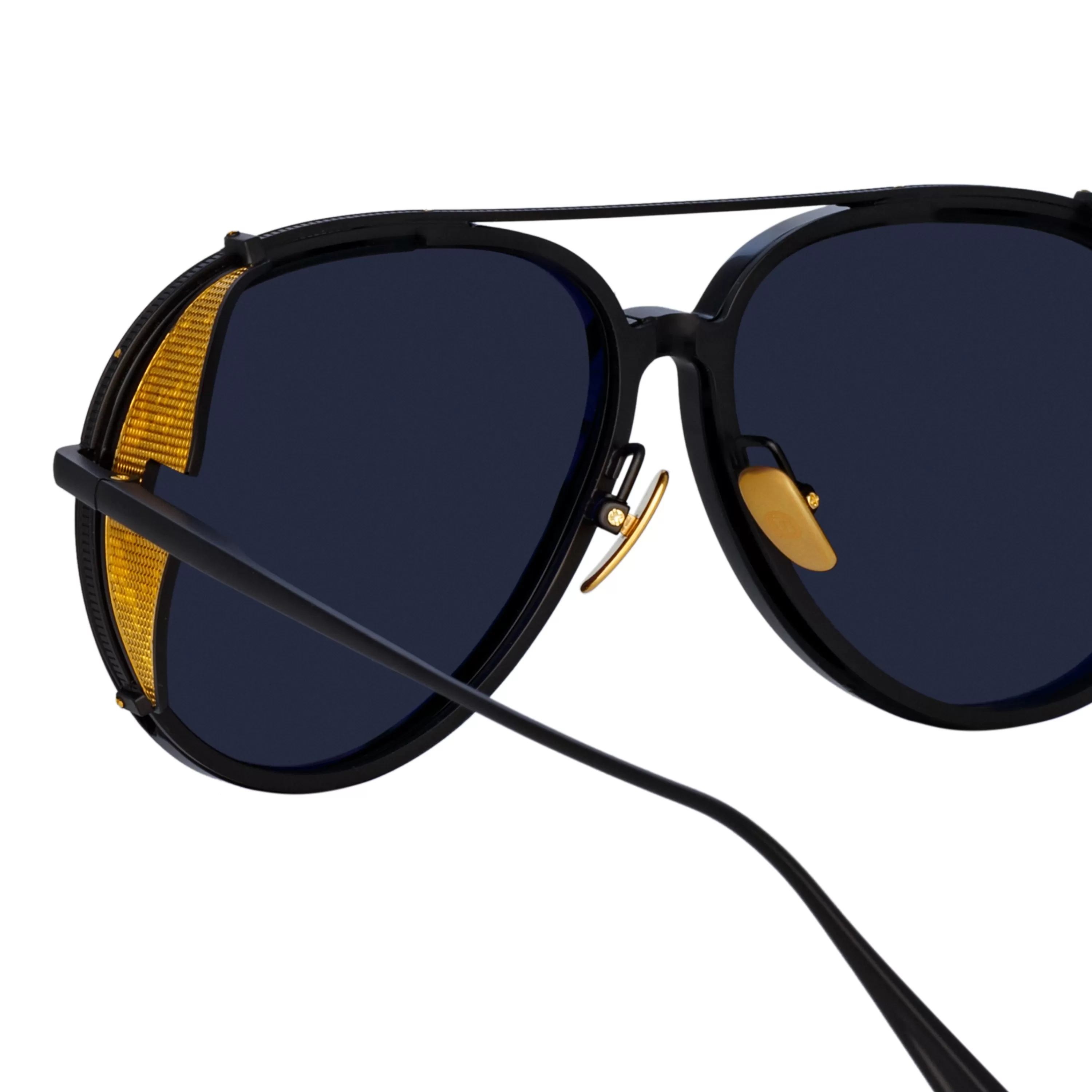 maverick_aviator_sunglasses_in_nickel_mens_3.webp LINDA FARROW (U.K.) Maverick Aviator Sunglasses in Nickel (Men's)