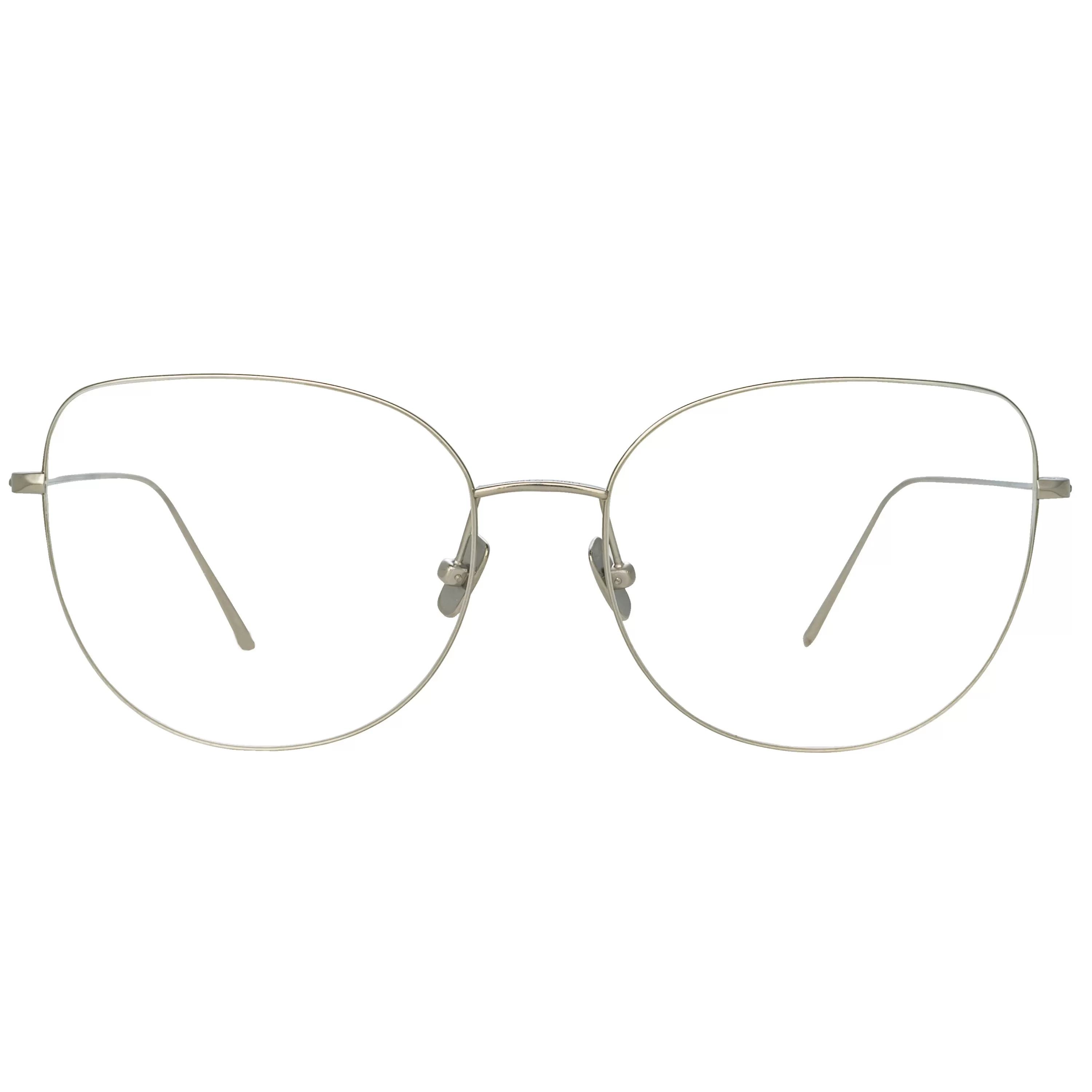 Linda Farrow Linear Maya Cat Eye Optical Frame in White Gold