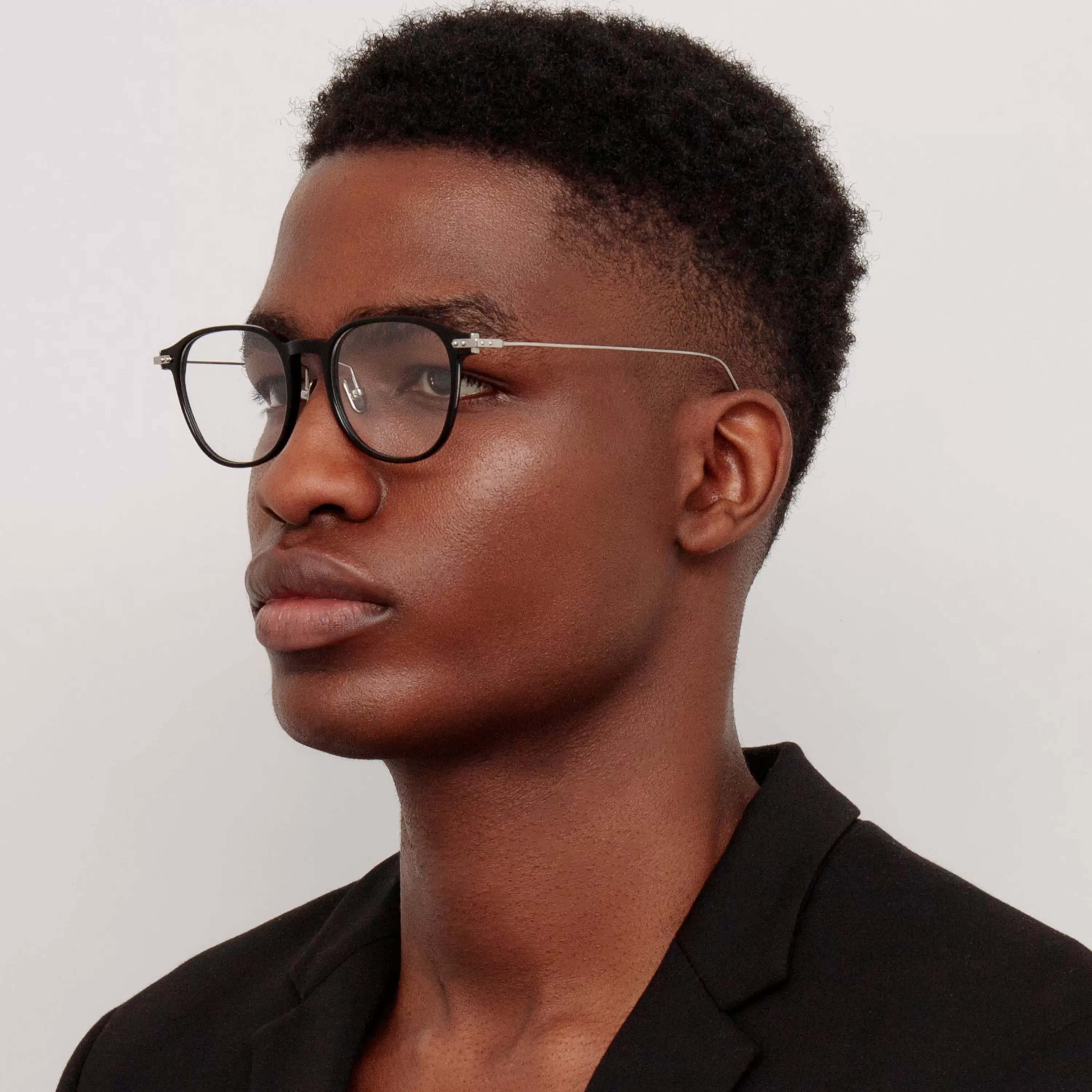 Linda Farrow Meier Optical D-Frame in Black (Asian Fit)