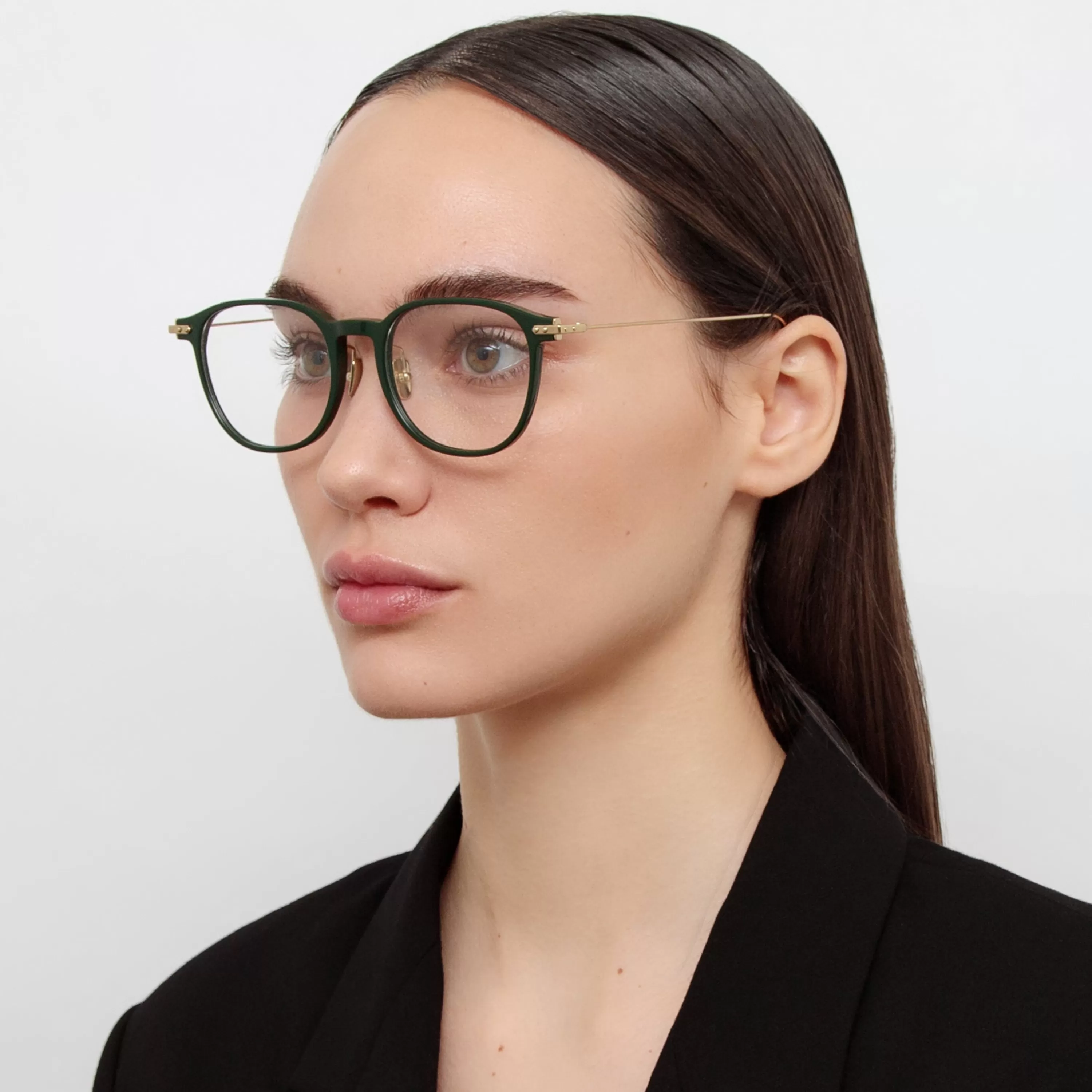 Linda Farrow Meier Optical D-Frame in Forest (Asian Fit)