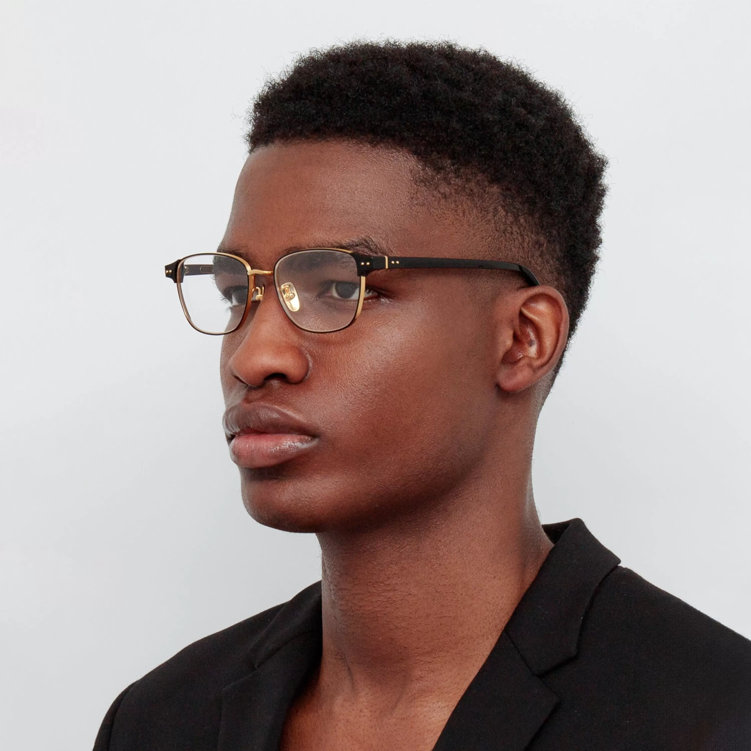 Women Linda Farrow Men's Alvar Optical D-Frame in Black