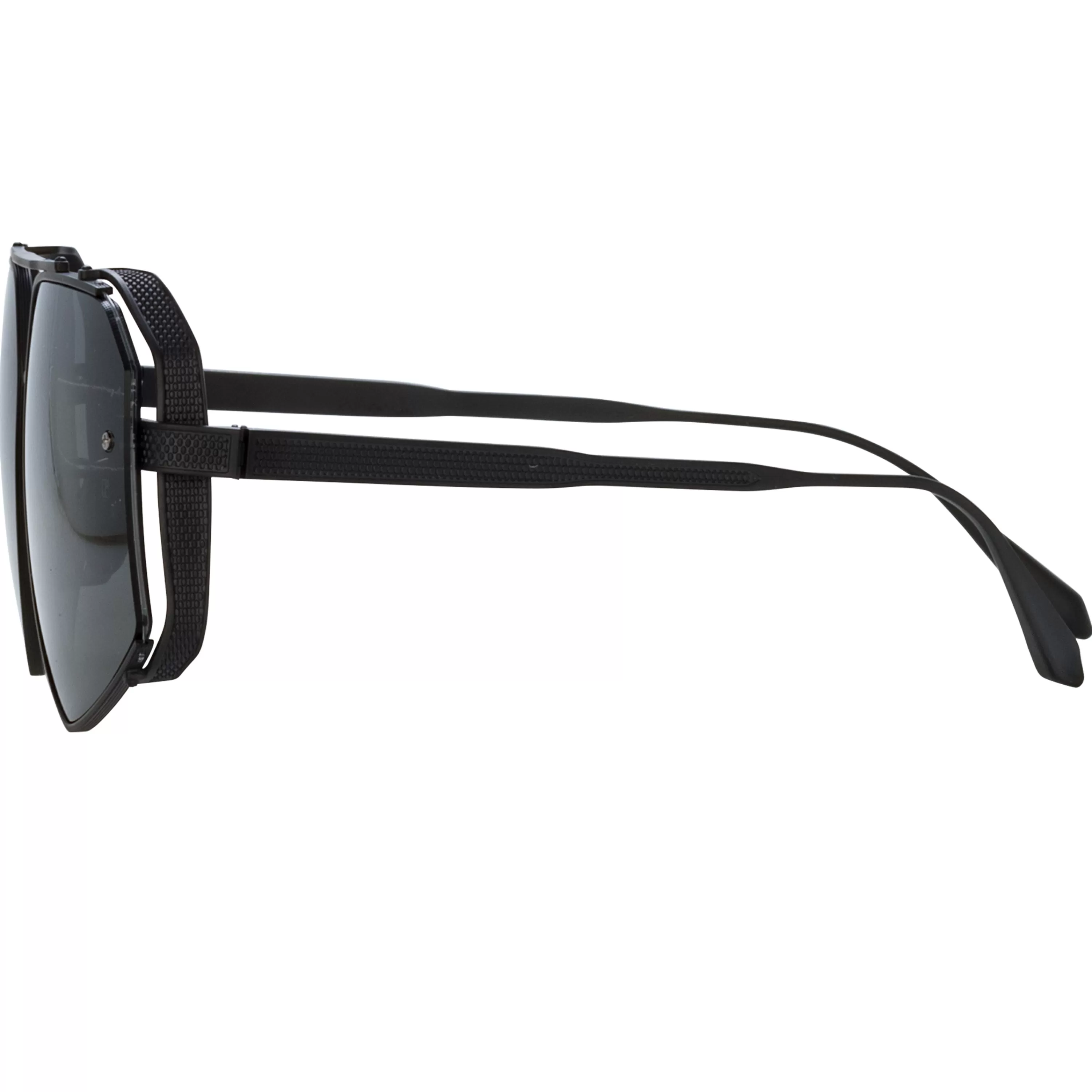 mens_amar_aviator_sunglasses_in_nickel_and_grey_3.webp LINDA FARROW BLACK SERIES Men's Amar Aviator Sunglasses in Nickel and Grey