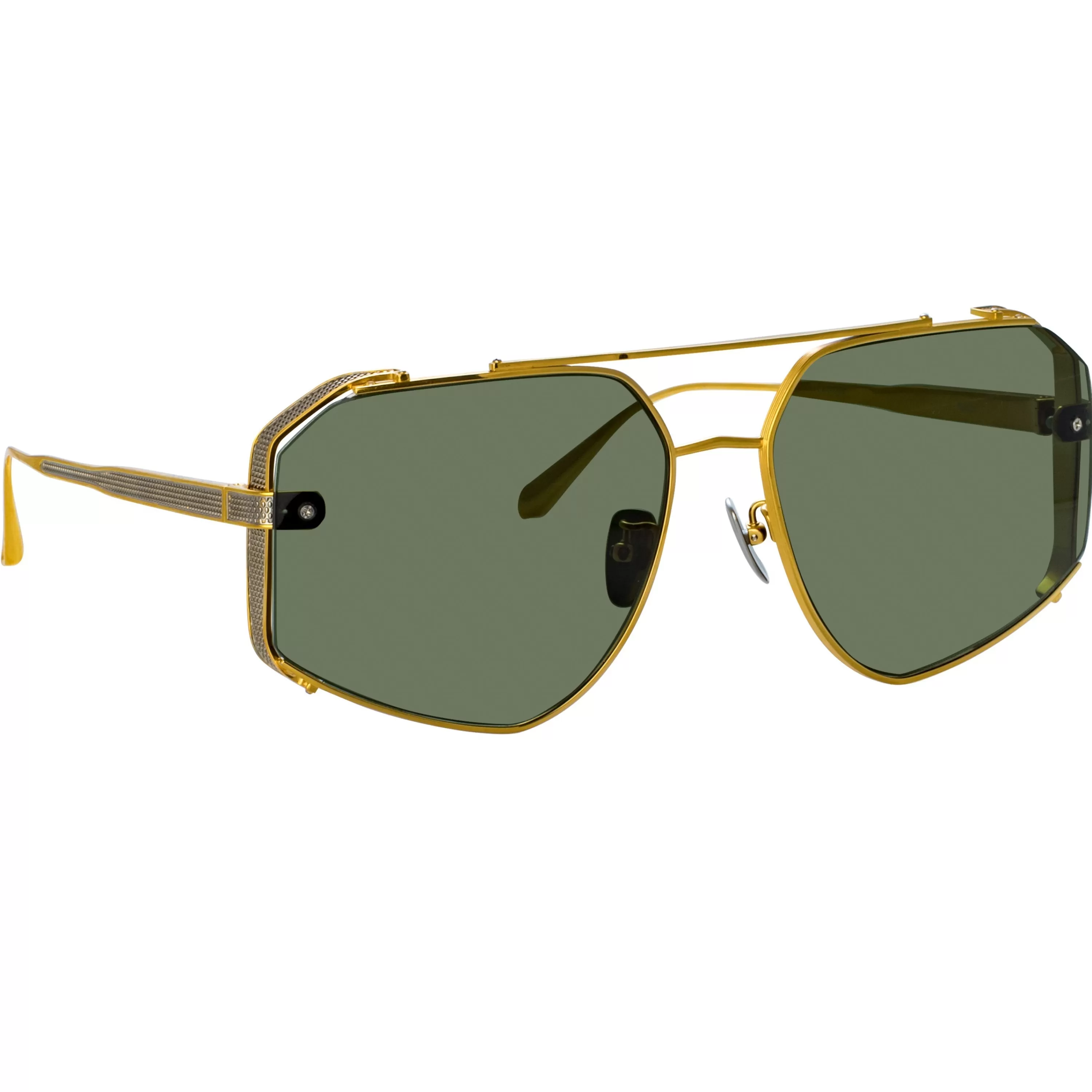 mens_amar_aviator_sunglasses_in_yellow_gold_2.webp LINDA FARROW (U.K.) Men's Amar Aviator Sunglasses in Yellow Gold