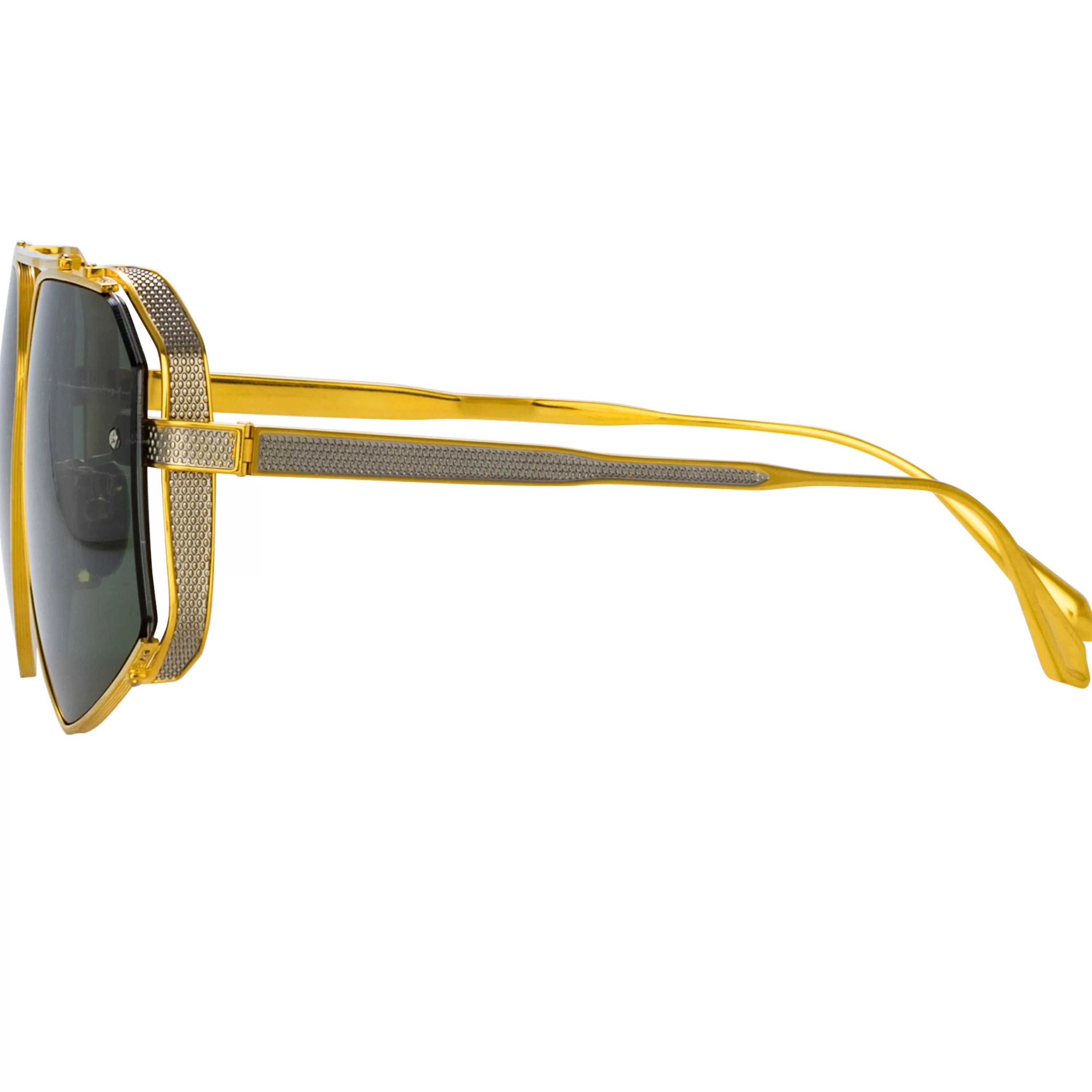 mens_amar_aviator_sunglasses_in_yellow_gold_3.webp LINDA FARROW (U.K.) Men's Amar Aviator Sunglasses in Yellow Gold