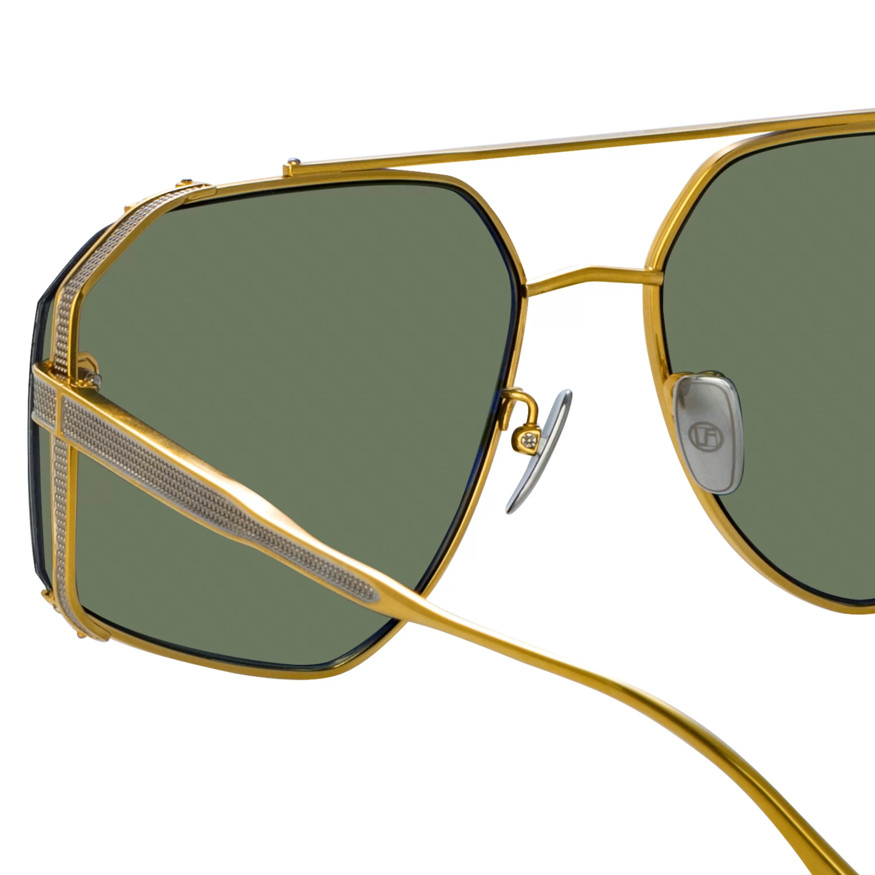 mens_amar_aviator_sunglasses_in_yellow_gold_4.webp LINDA FARROW (U.K.) Men's Amar Aviator Sunglasses in Yellow Gold