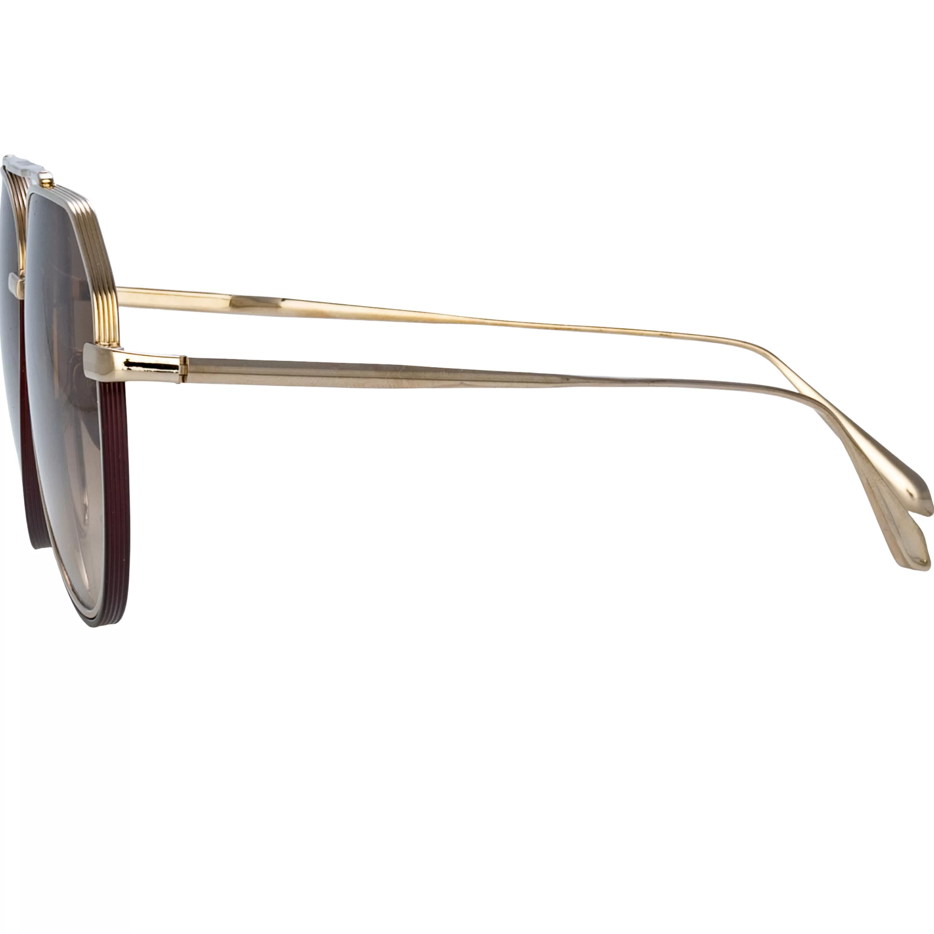 mens_bayer_aviator_sunglasses_in_light_gold_2.webp LINDA FARROW (U.K.) Men's Bayer Aviator Sunglasses in Light Gold