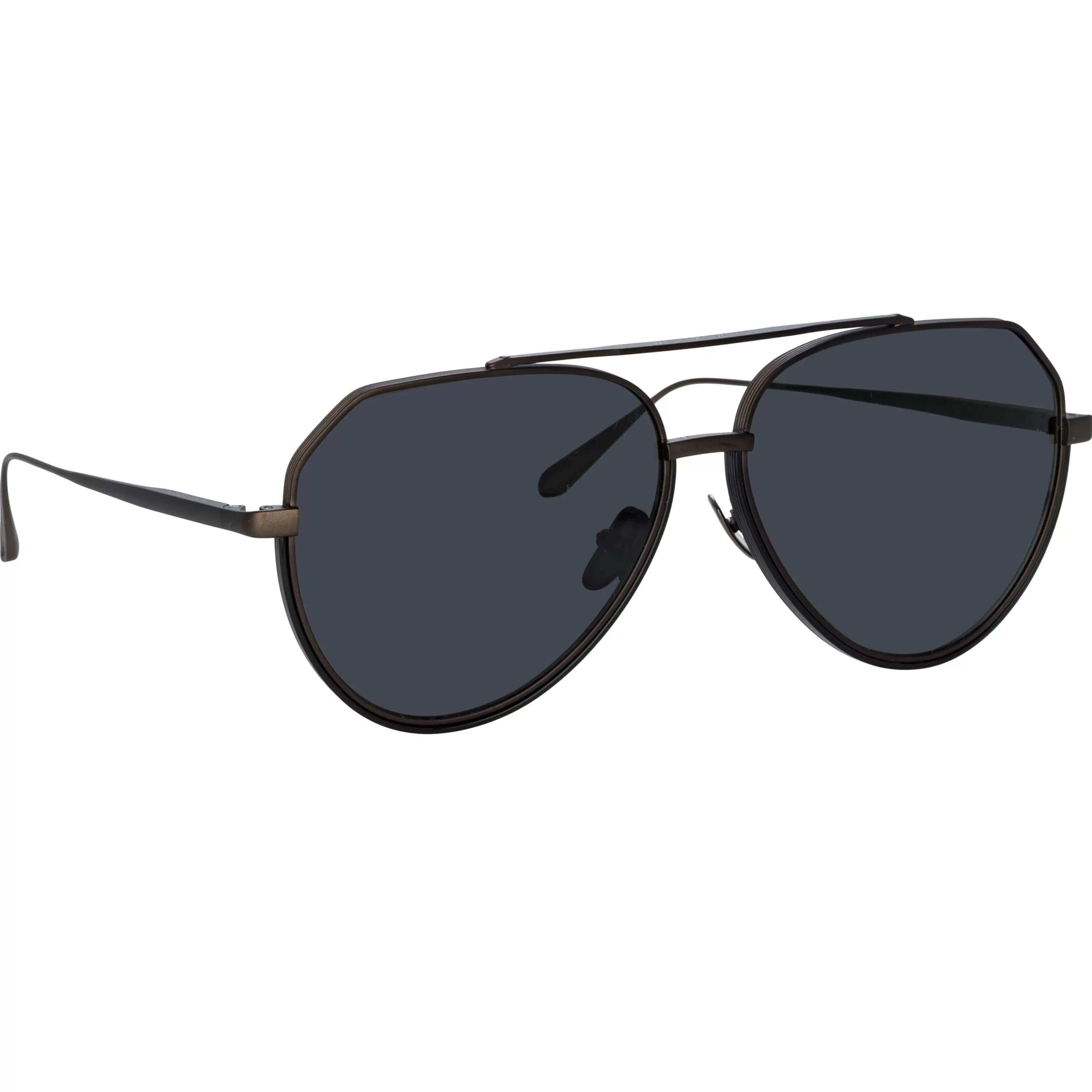 mens_bayer_aviator_sunglasses_in_nickel_2.webp LINDA FARROW BLACK SERIES Men's Bayer Aviator Sunglasses in Nickel