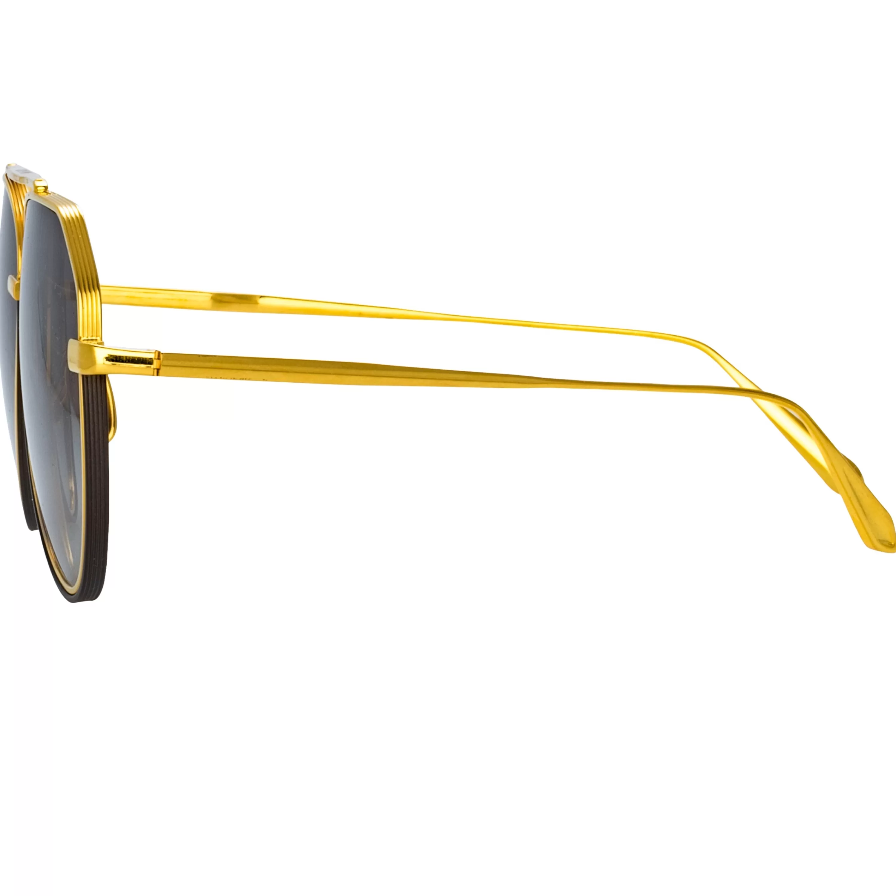 mens_bayer_aviator_sunglasses_in_yellow_gold_3.webp LINDA FARROW (U.K.) Men's Bayer Aviator Sunglasses in Yellow Gold