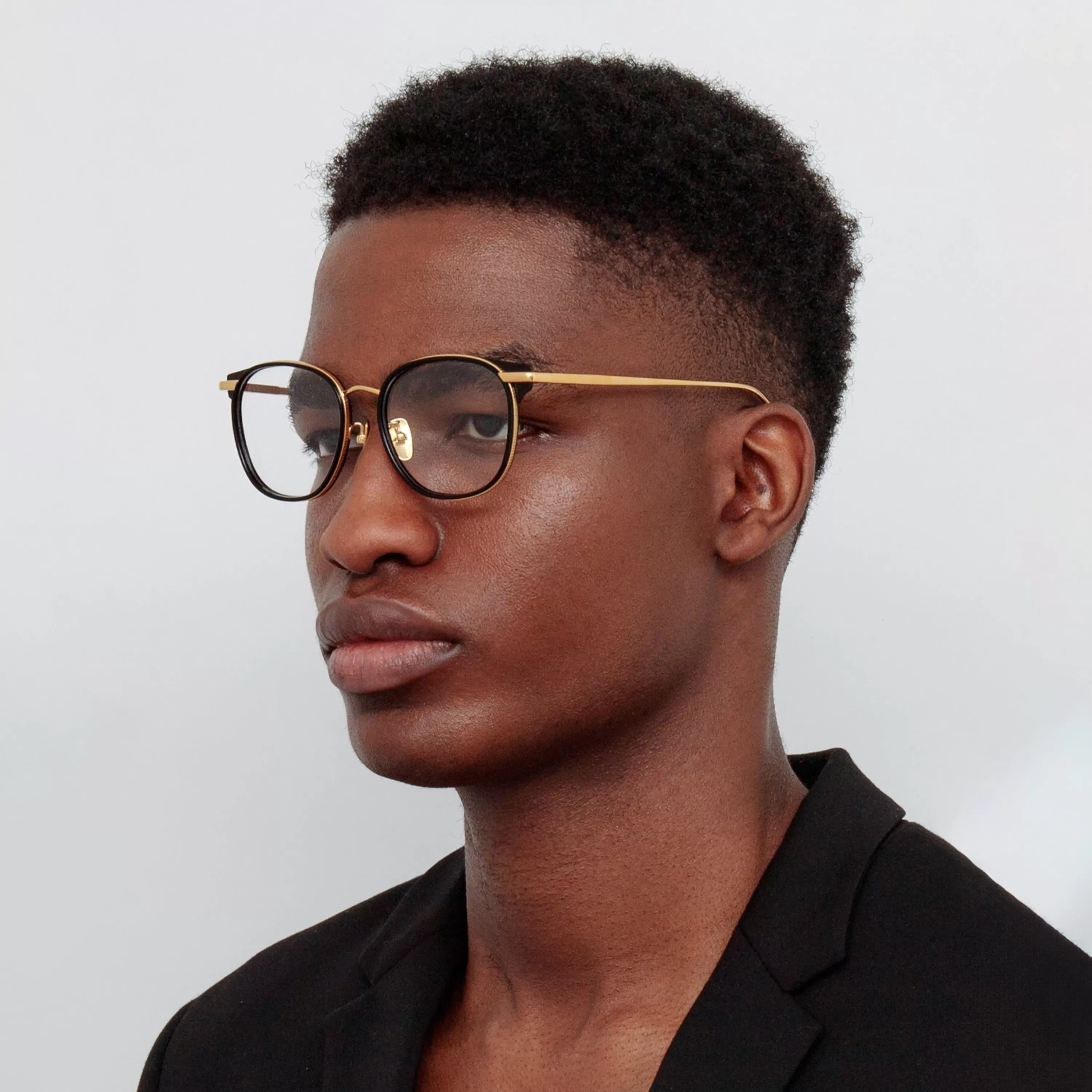 Women Linda Farrow Men's Bower Optical D-Frame in Black