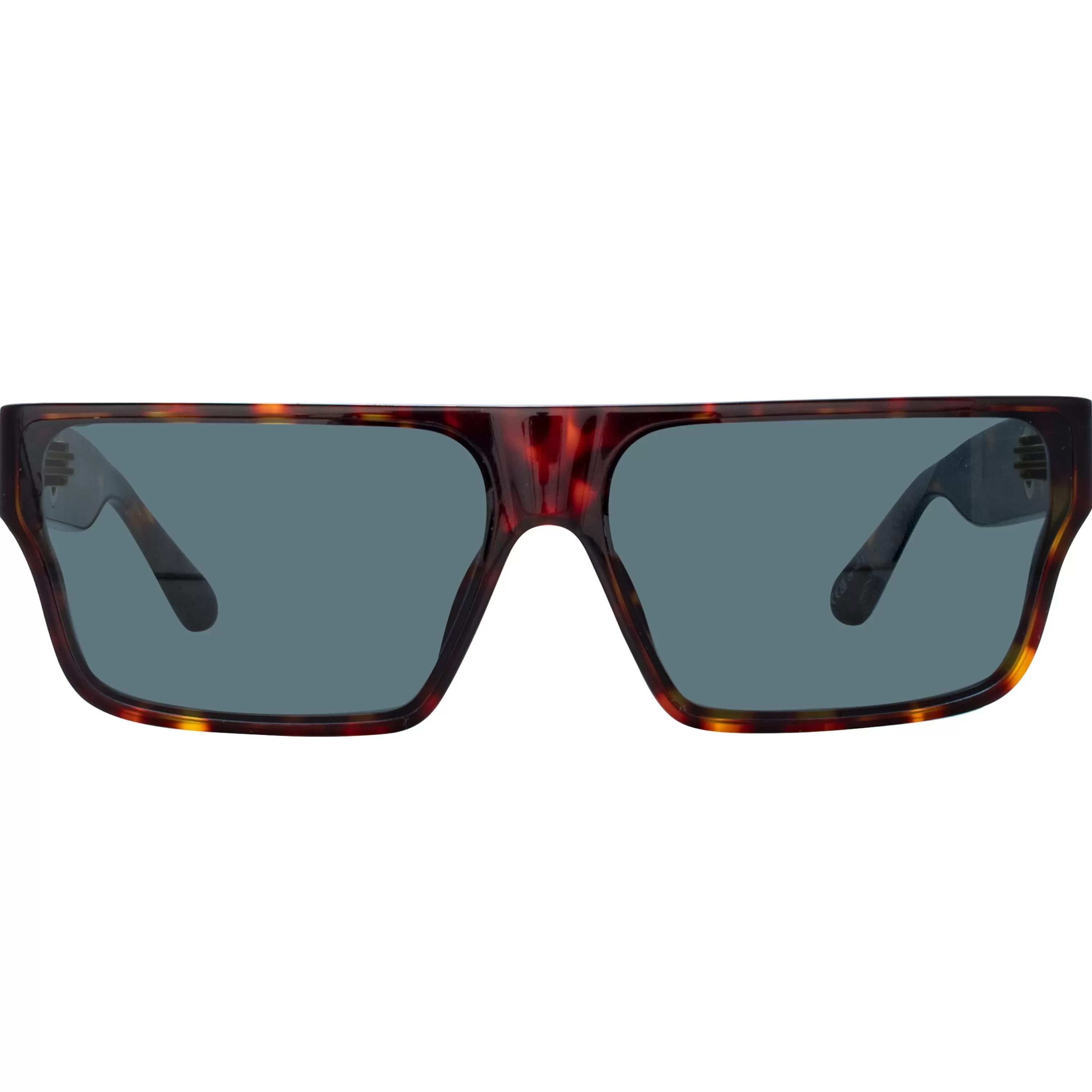 LINDA FARROW (U.K.) Men's Brady Flat Top Sunglasses in Tortoiseshell