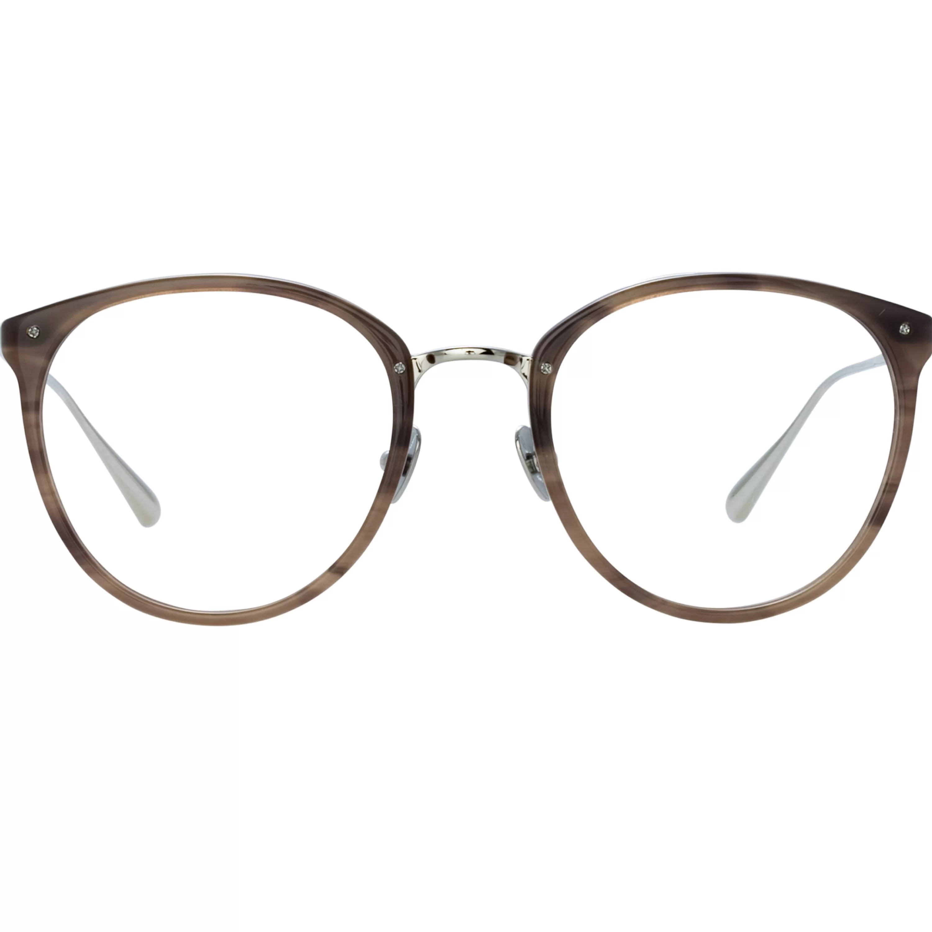 Linda Farrow Men's Calthorpe Oval Optical Frame in Grey Horn