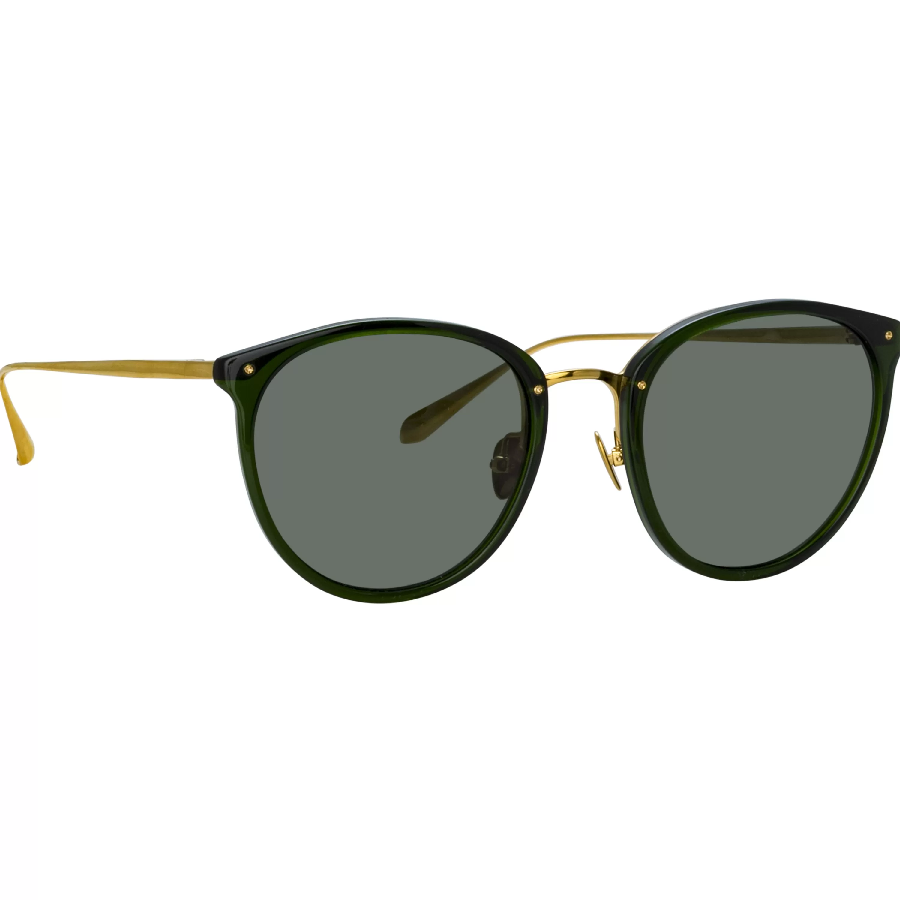 Linda Farrow Men's Calthorpe Oval Sunglasses in Green