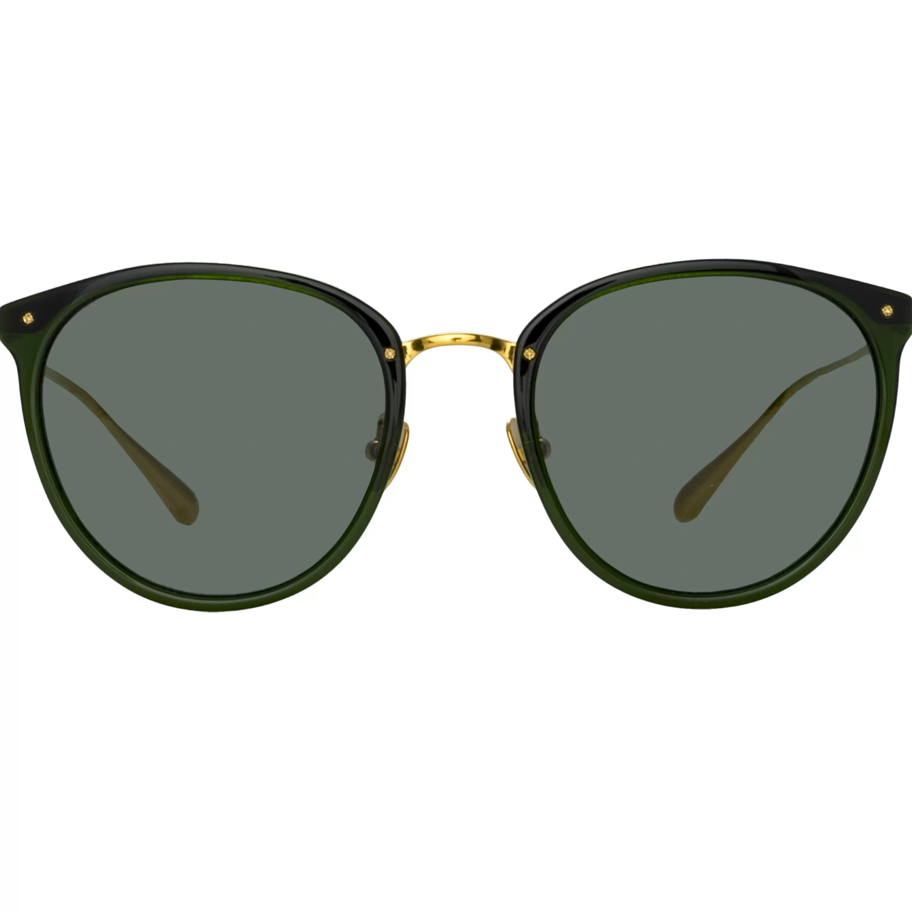 Linda Farrow Men's Calthorpe Oval Sunglasses in Green