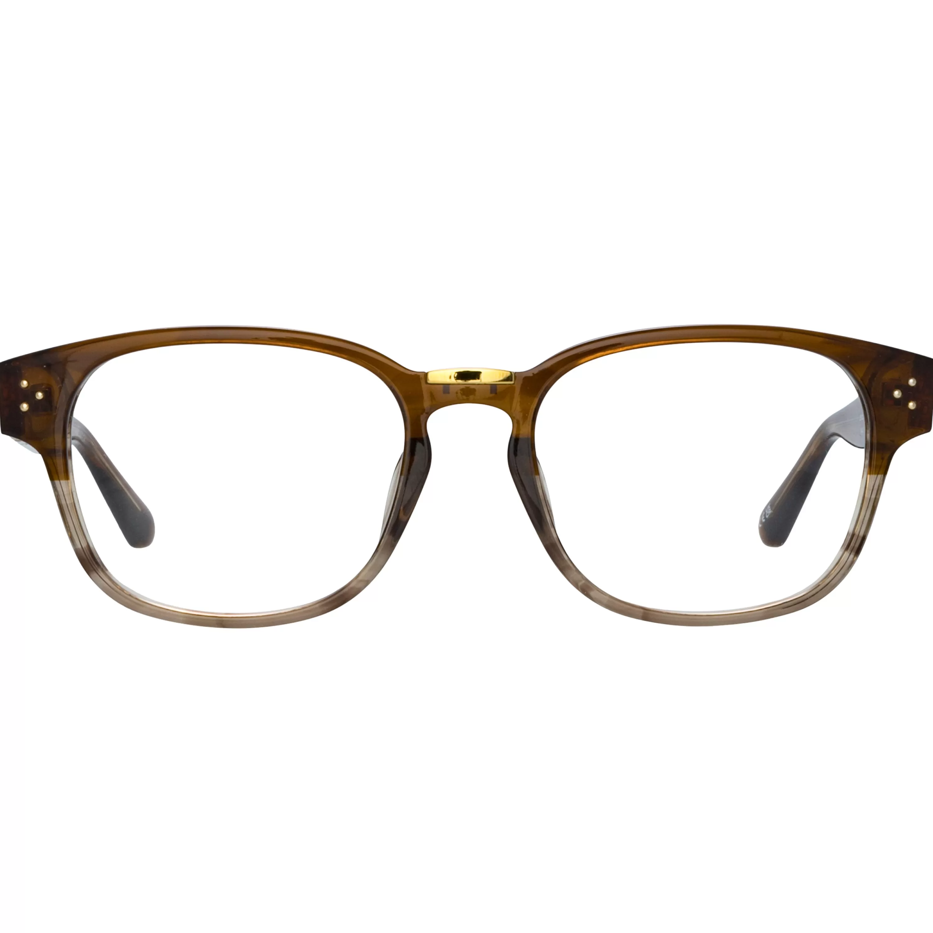 Women LINDA FARROW (U.K.) Men's Carlos Optical D-Frame in Caramel Horn