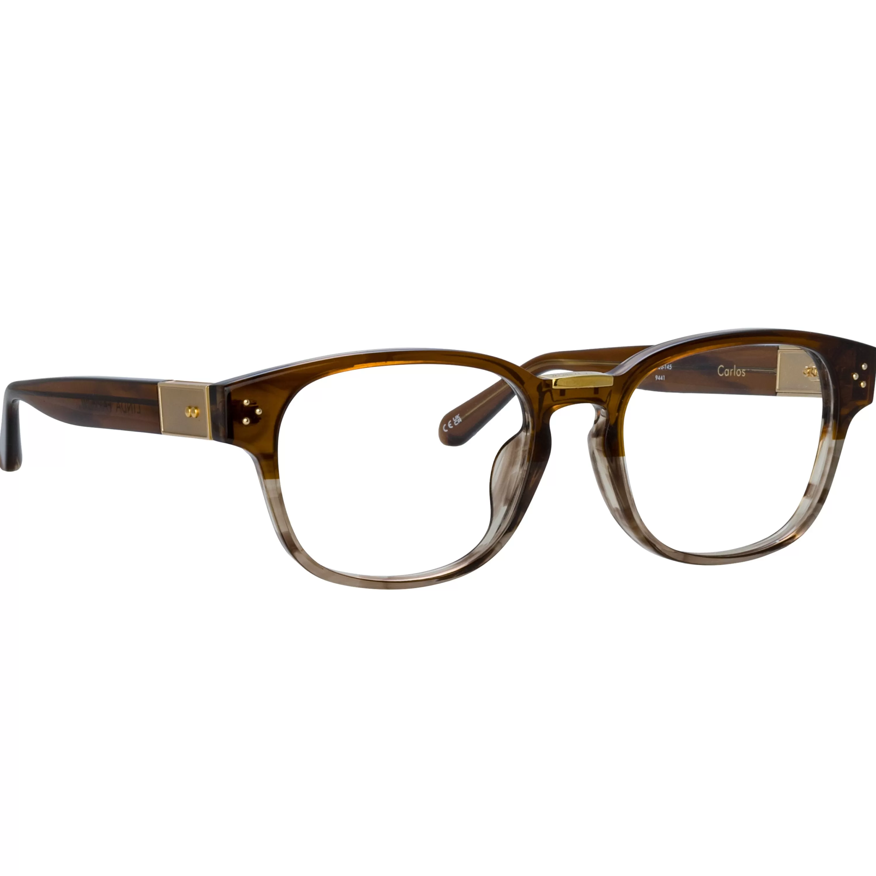 mens_carlos_optical_dframe_in_caramel_horn_4.webp Women LINDA FARROW (U.K.) Men's Carlos Optical D-Frame in Caramel Horn