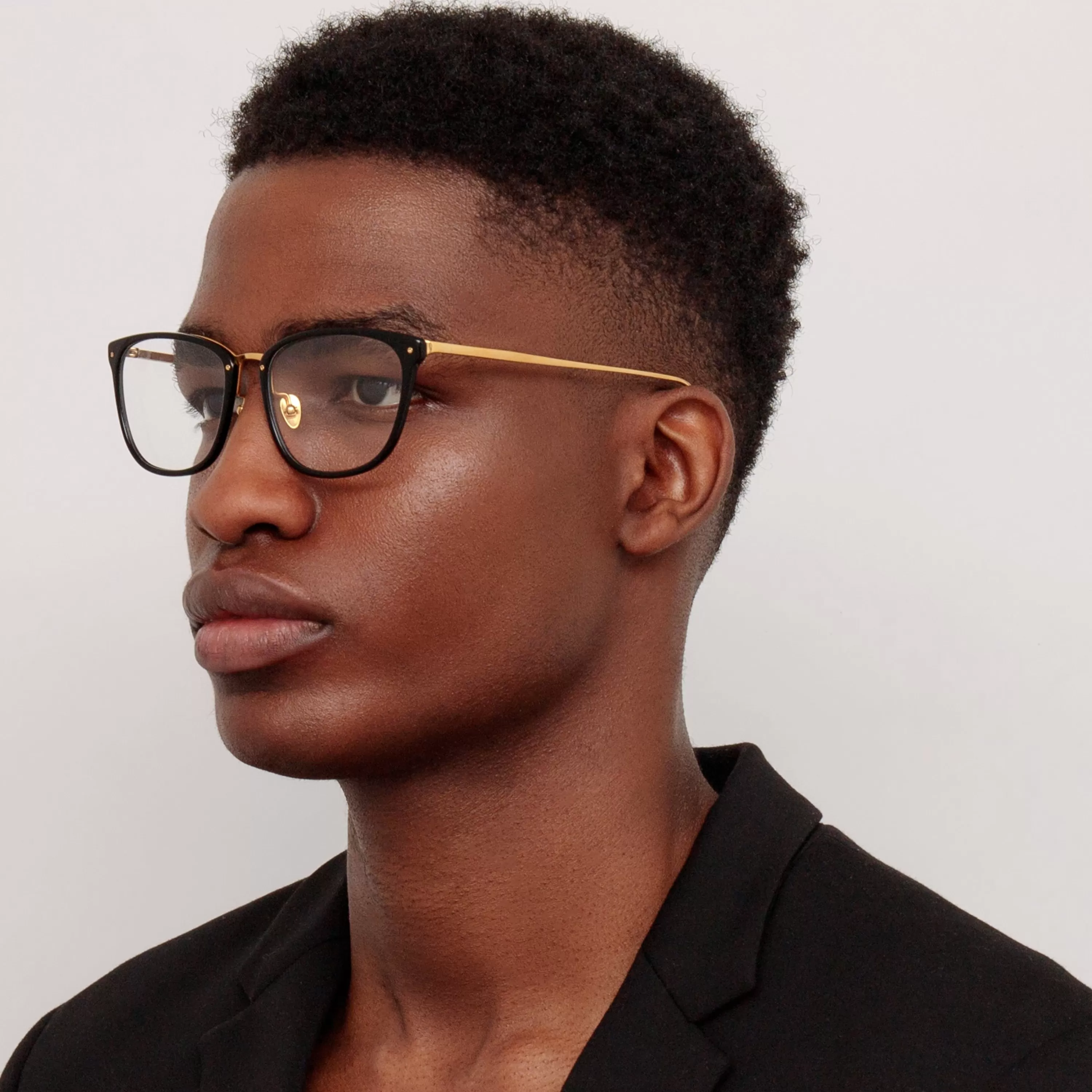 LINDA FARROW (U.K.) Men's Cassin Optical D-Frame in Black