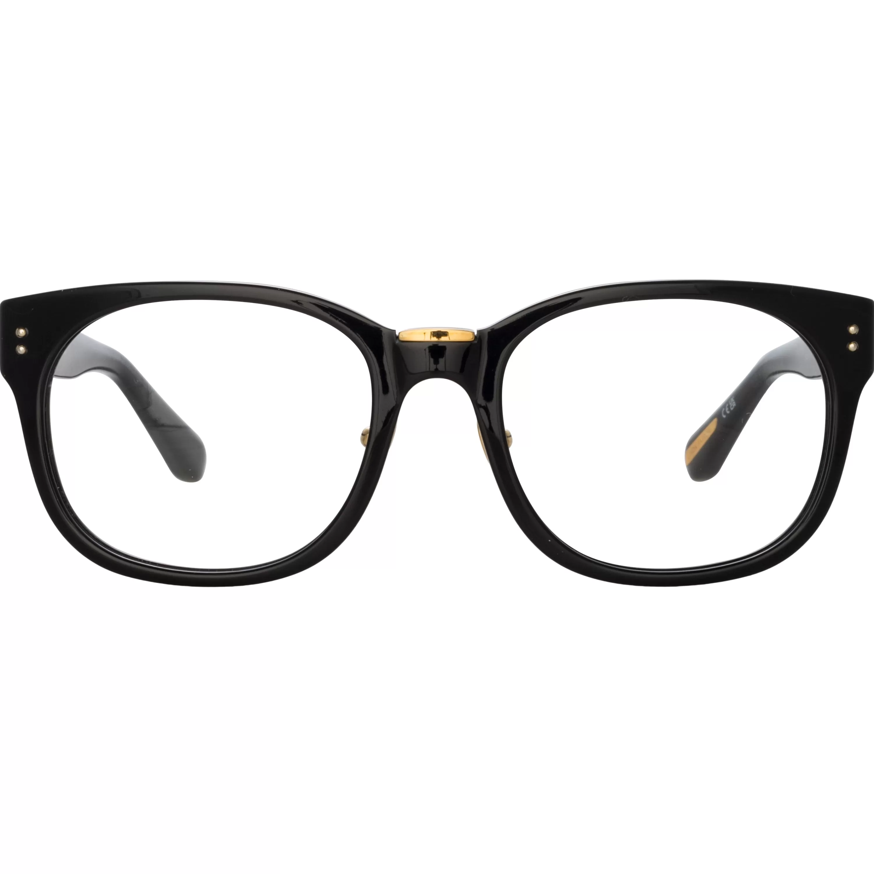 LINDA FARROW (U.K.) Men's Cedric Rectangular Optical Frames in Black (Asian Fit)