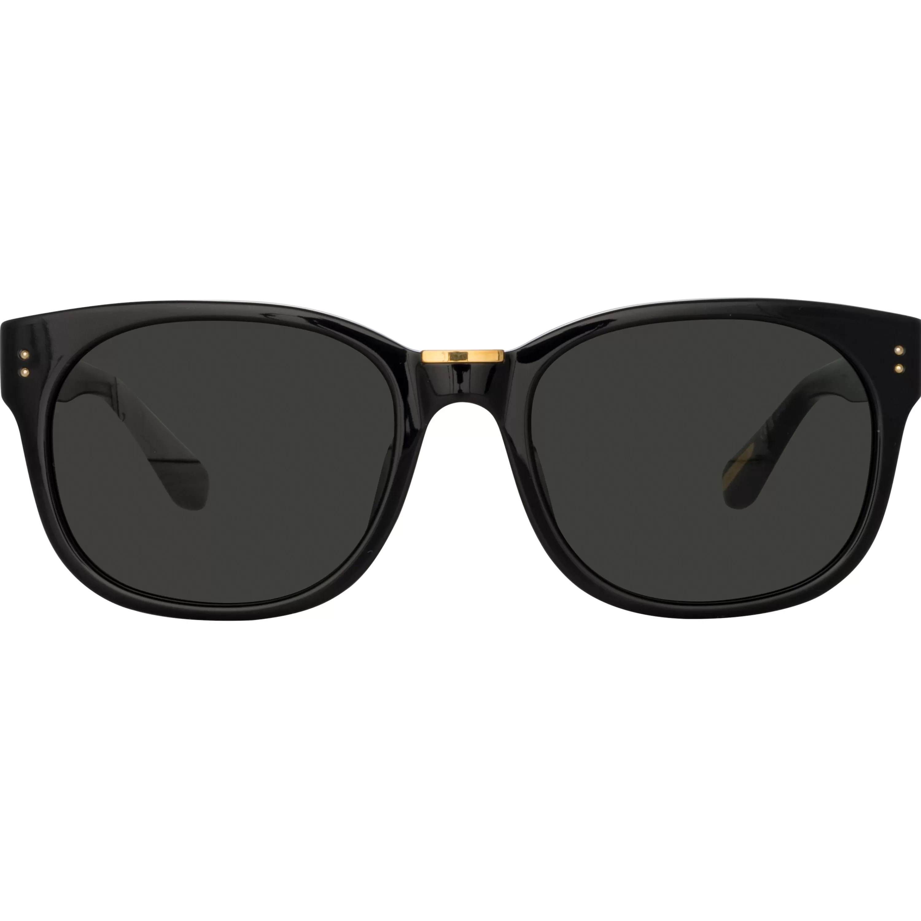 LINDA FARROW (U.K.) Men's Cedric Rectangular Sunglasses in Black and Grey
