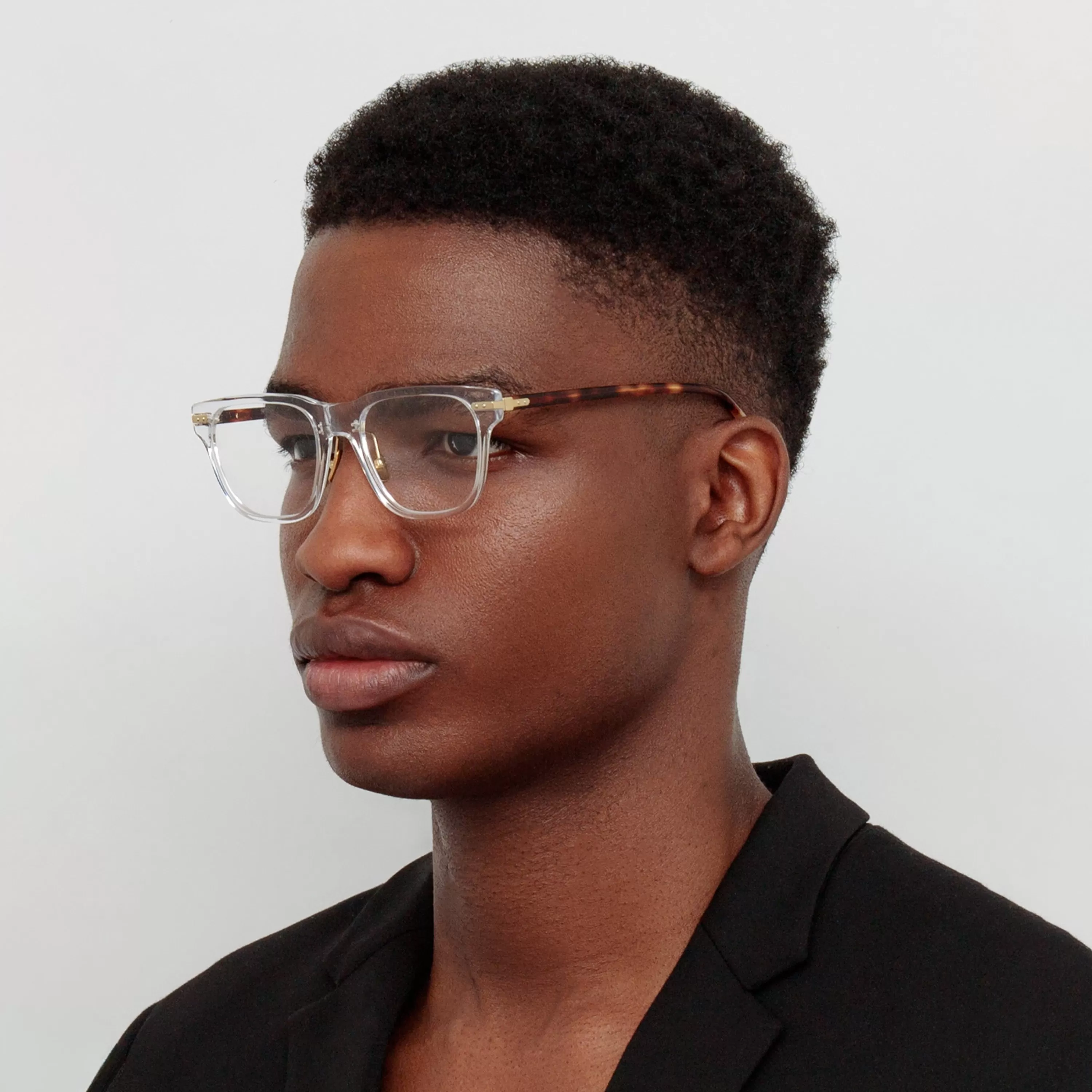 Linda Farrow Men's Cove Optical D-Frame in Clear (Asian Fit)