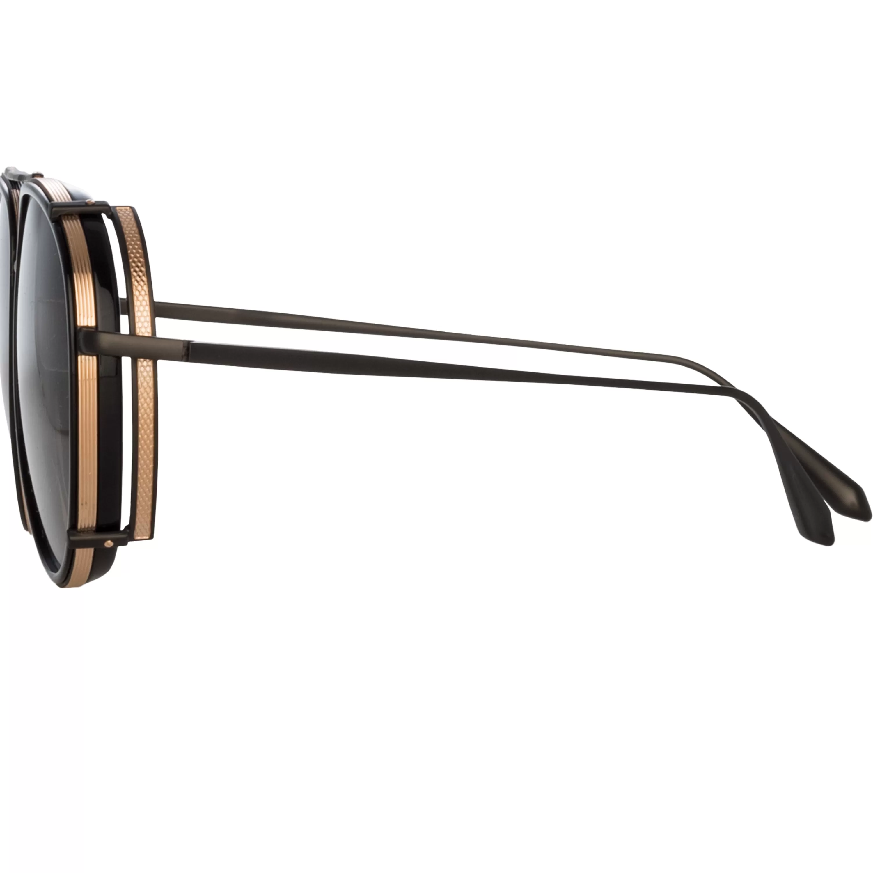 mens_dimitri_aviator_sunglasses_in_matt_nickel_2.webp LINDA FARROW (U.K.) Men's Dimitri Aviator Sunglasses in Matt Nickel