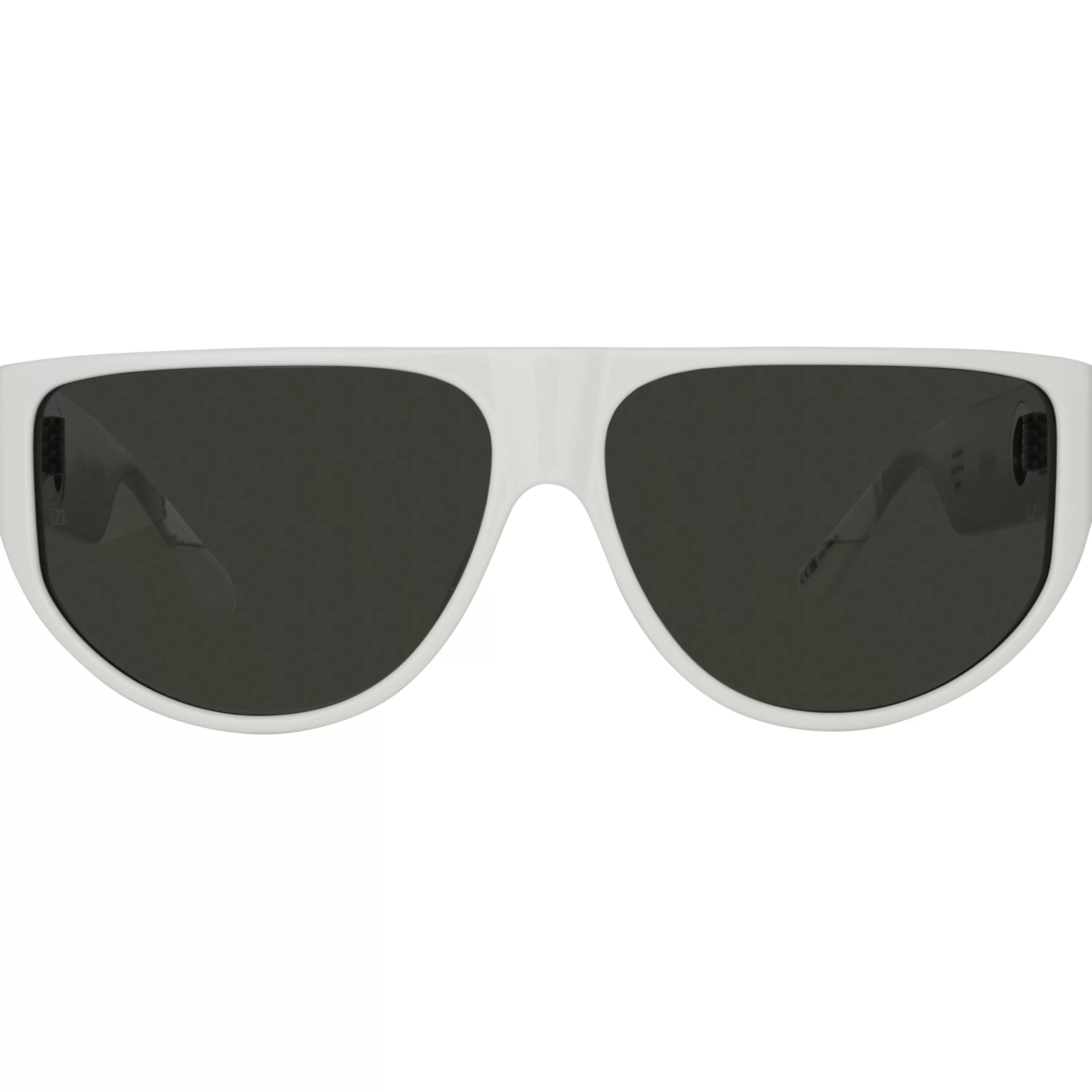 LINDA FARROW (U.K.) Men's Elodie Flat Top Sunglasses in White
