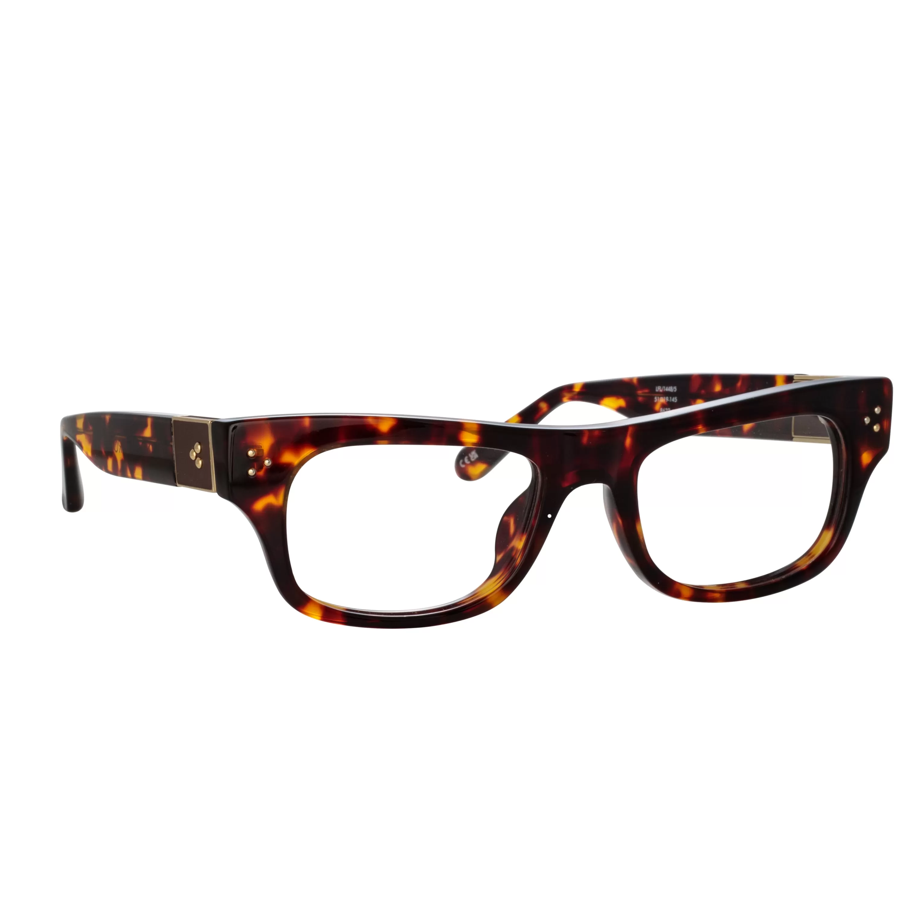 LINDA FARROW (U.K.) Men's Falck Rectangular Optical Frame in Tortoiseshell