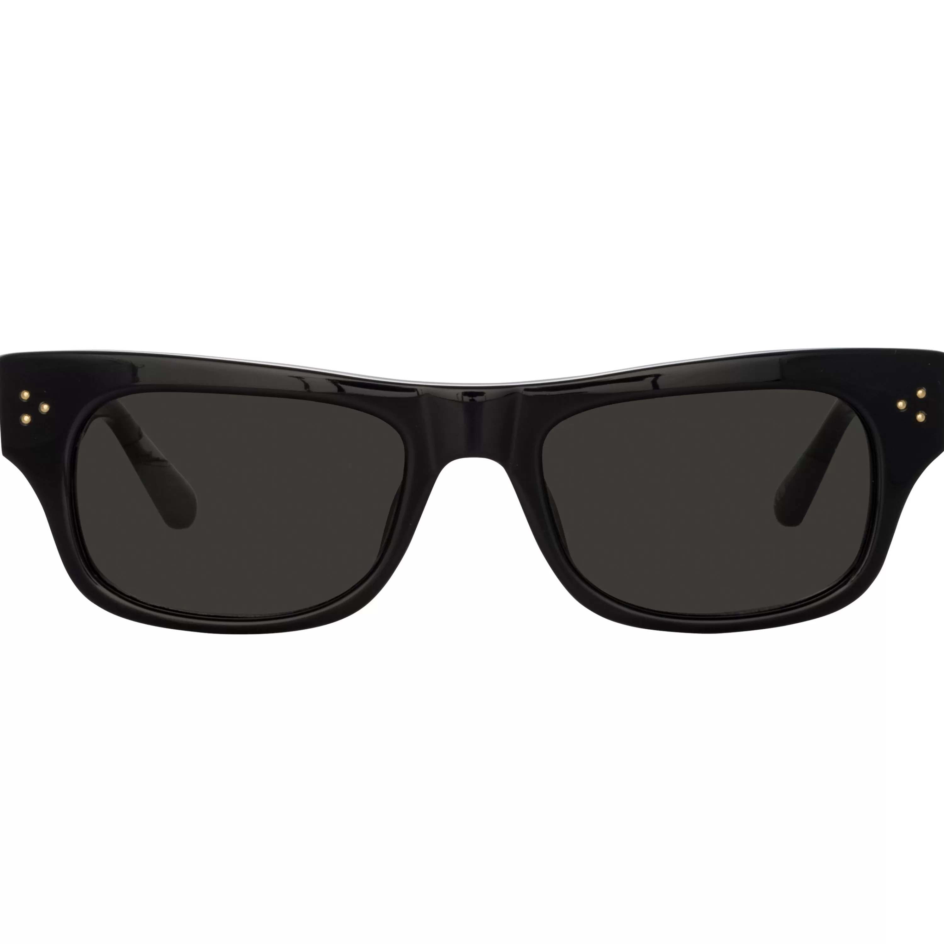 LINDA FARROW (U.K.) Men's Falck Rectangular Sunglasses in Black