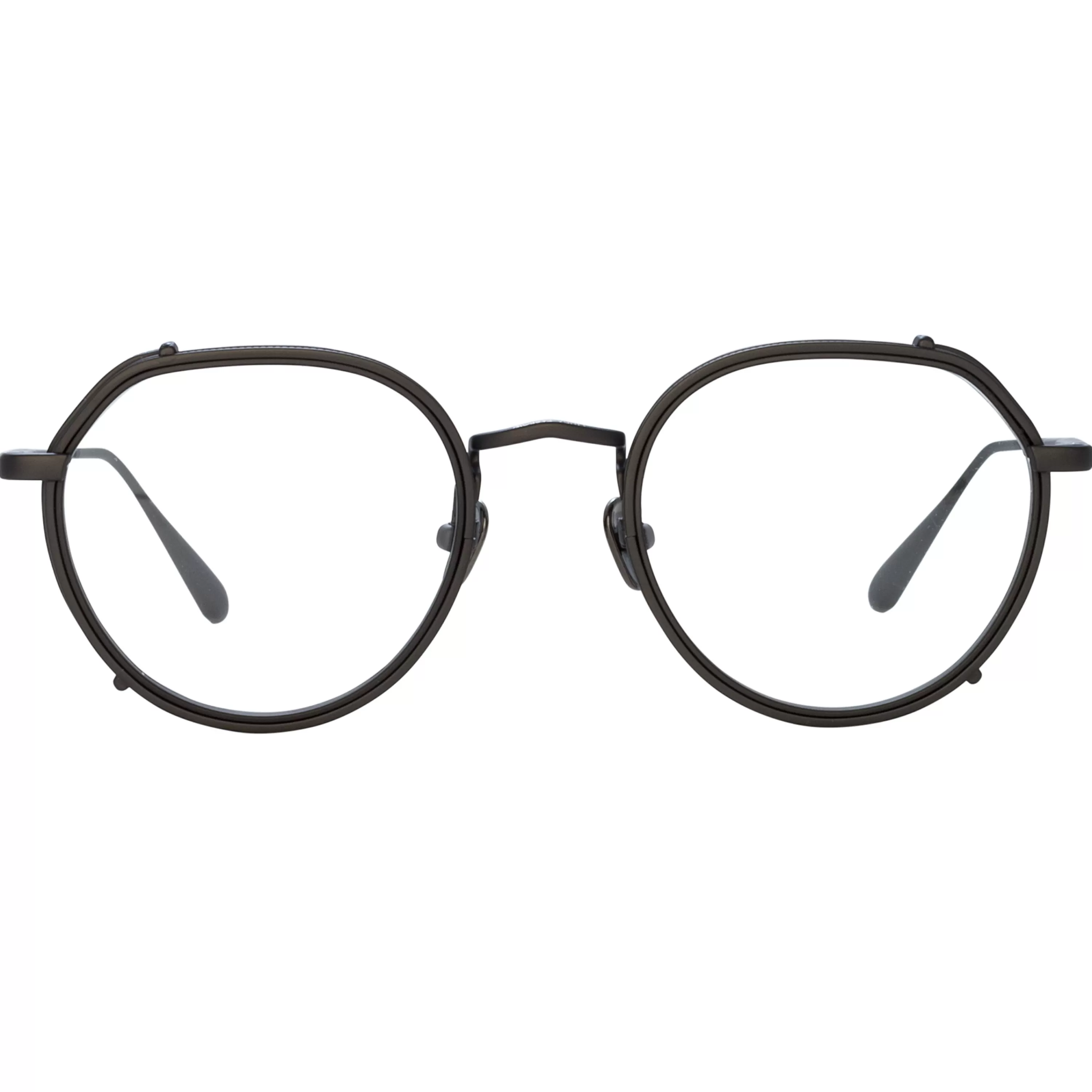LINDA FARROW BLACK SERIES Men's Falcon Angular Sunglasses in Nickel