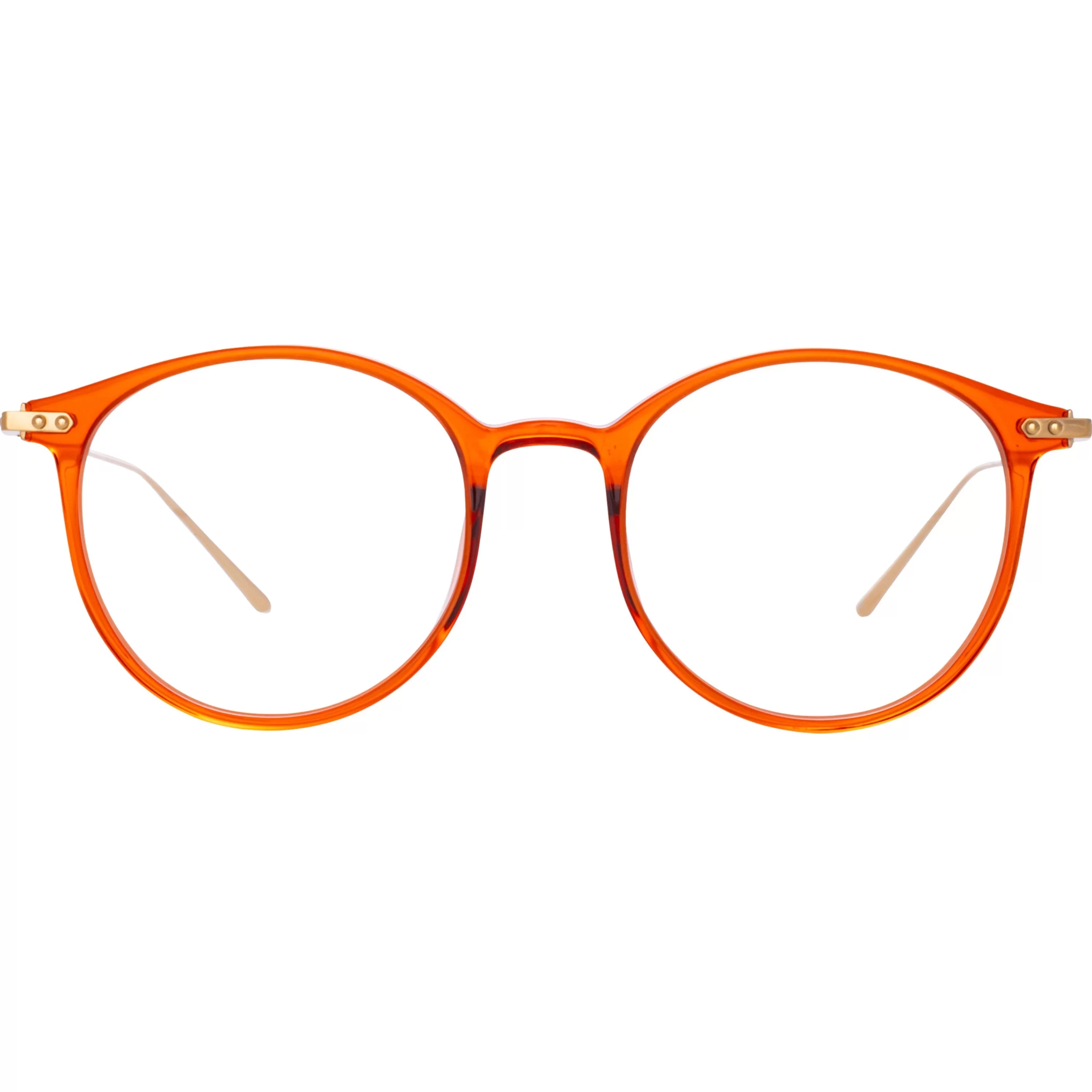 LINDA FARROW (U.K.) Men's Gray Oval Optical Frame in Amber