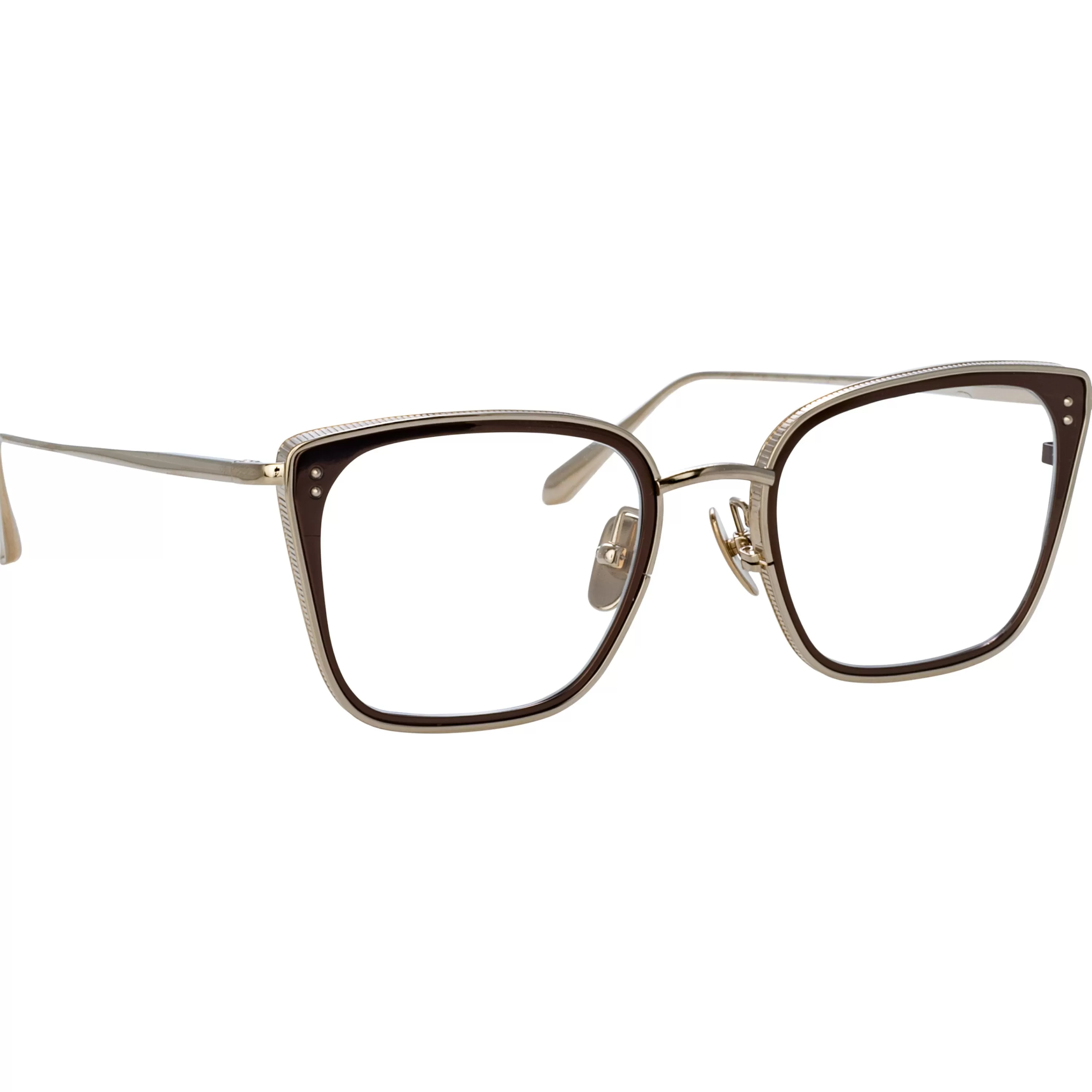 mens_hans_square_optical_frame_in_light_gold_2.webp Women LINDA FARROW (U.K.) Men's Hans Square Optical Frame in Light Gold