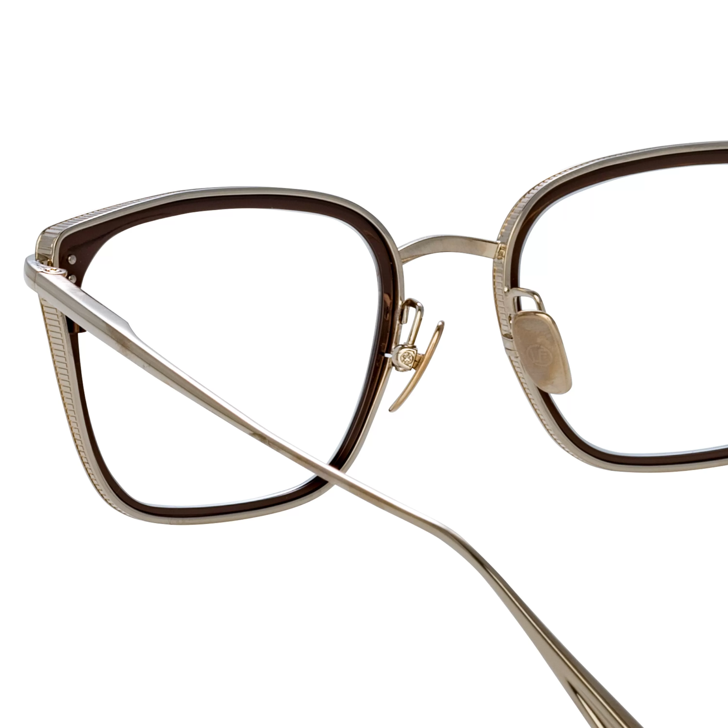 mens_hans_square_optical_frame_in_light_gold_4.webp Women LINDA FARROW (U.K.) Men's Hans Square Optical Frame in Light Gold