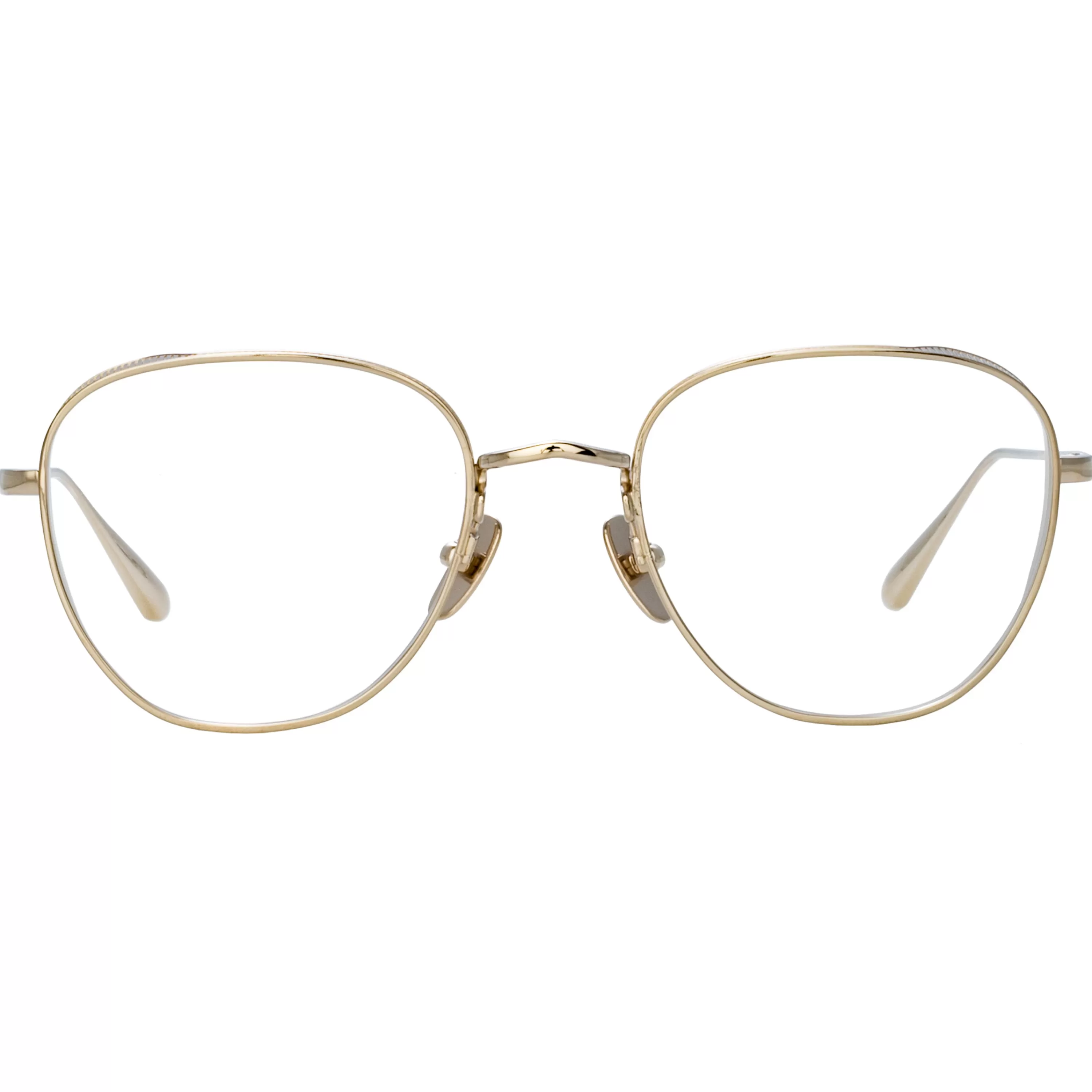 LINDA FARROW BLACK SERIES Men's Hardy Oval Optical Frame in Light Gold
