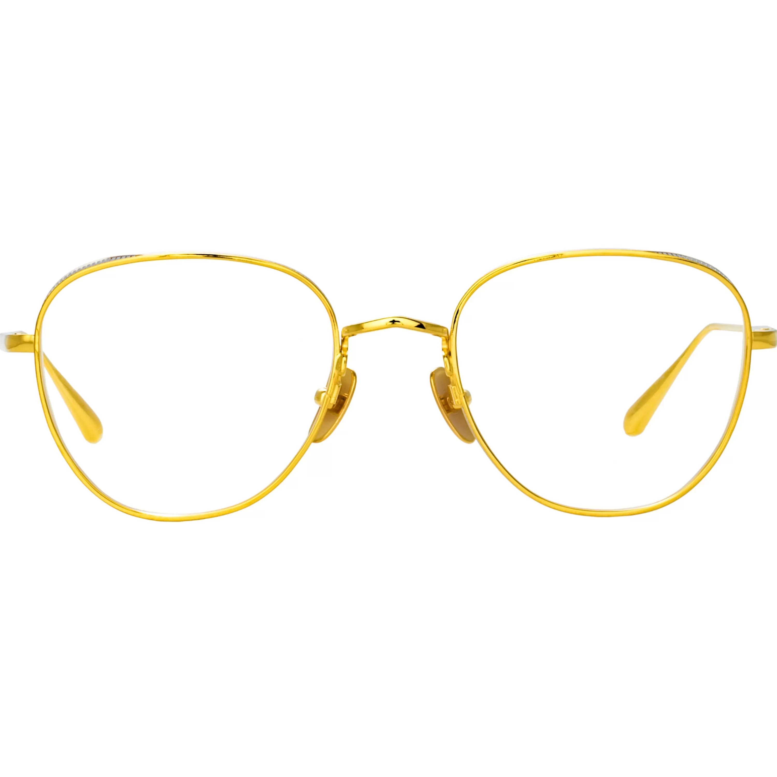 LINDA FARROW BLACK SERIES Men's Hardy Oval Optical Frame in Yellow Gold