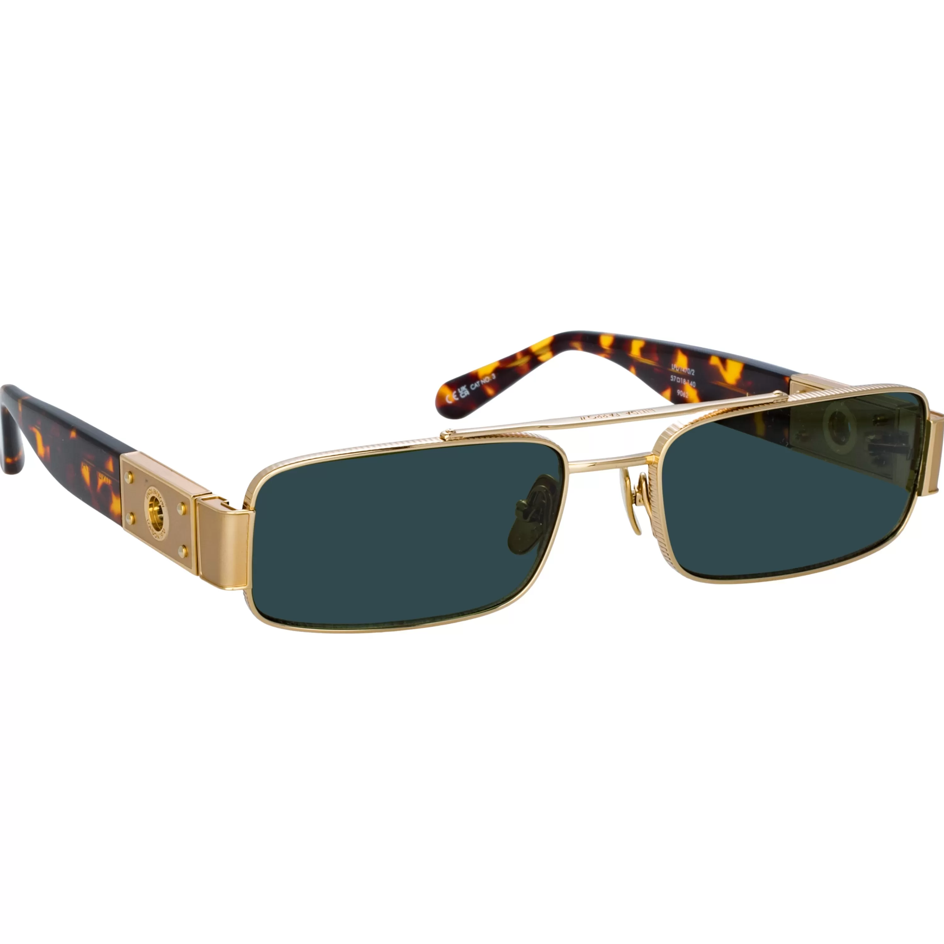 mens_joey_rectangular_sunglasses_in_light_gold_2.webp LINDA FARROW (U.K.) Men's Joey Rectangular Sunglasses in Light Gold