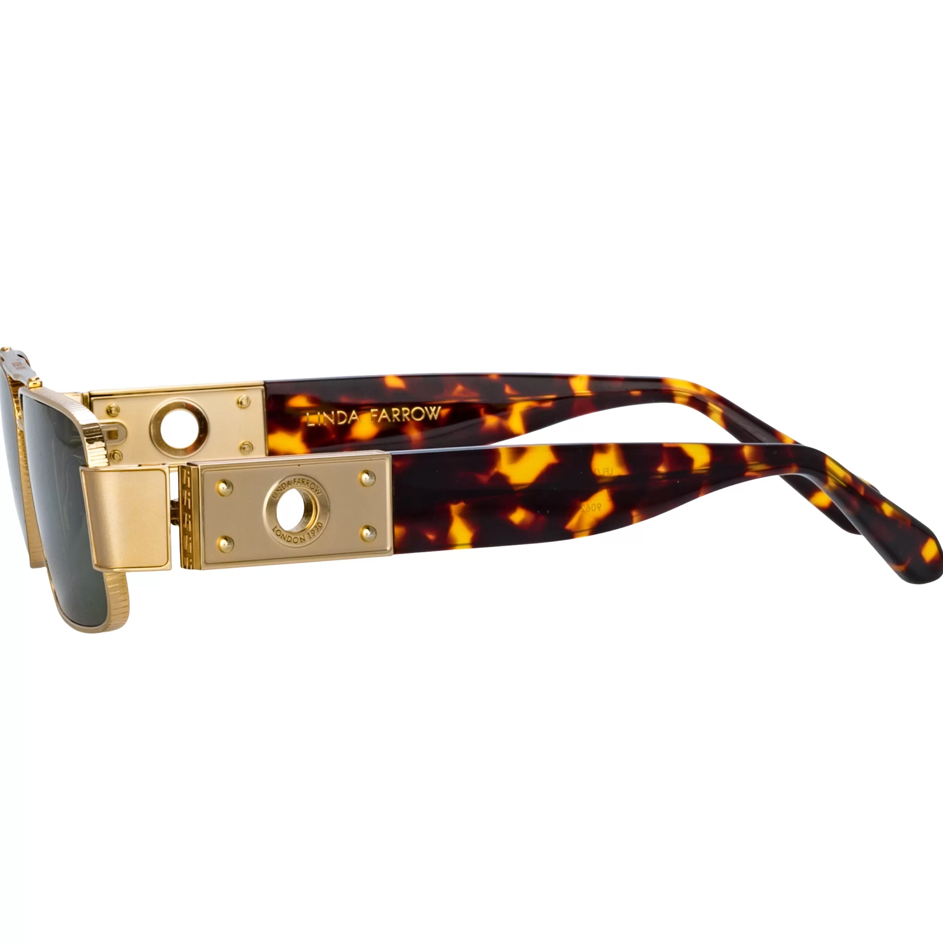 mens_joey_rectangular_sunglasses_in_light_gold_3.webp LINDA FARROW (U.K.) Men's Joey Rectangular Sunglasses in Light Gold