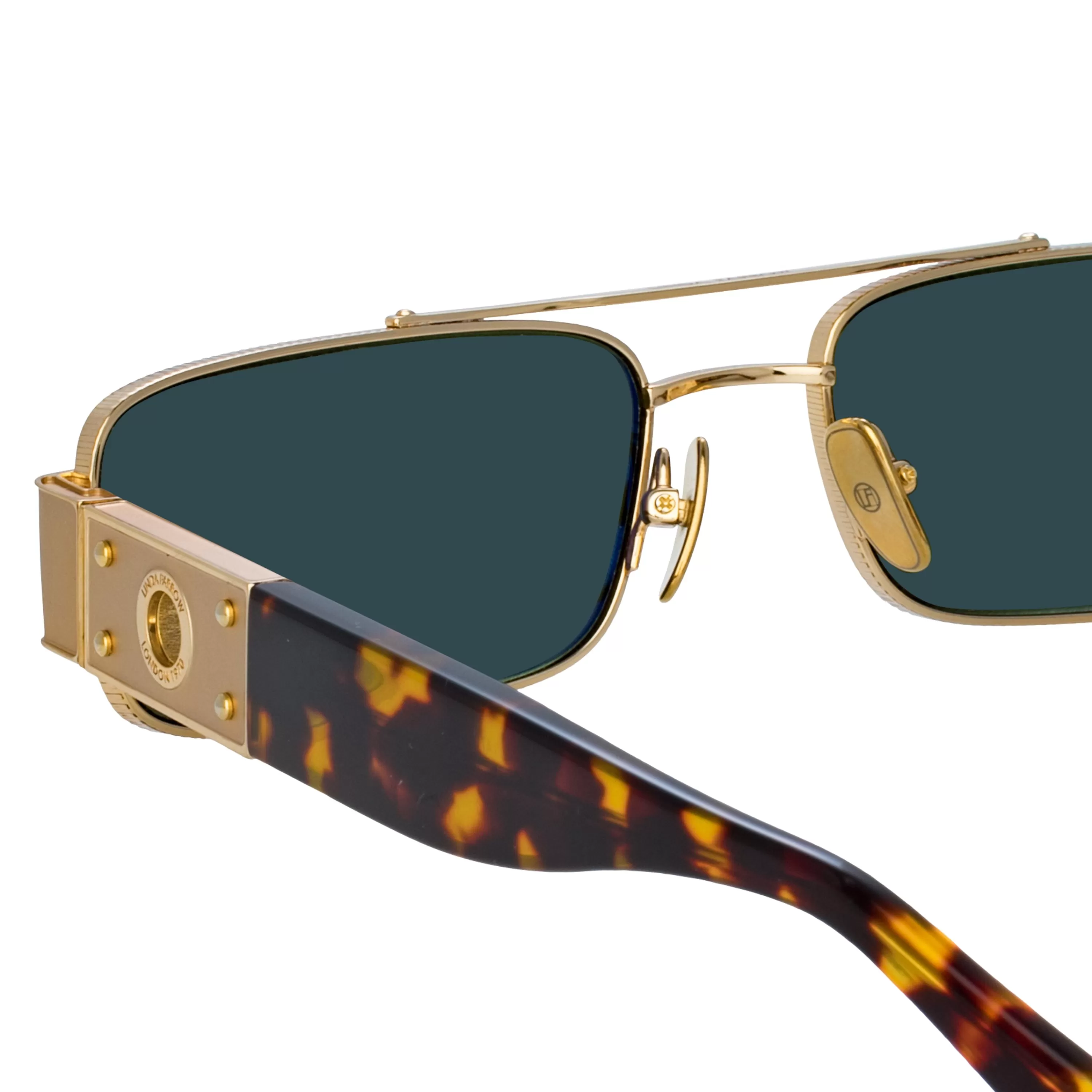 mens_joey_rectangular_sunglasses_in_light_gold_4.webp LINDA FARROW (U.K.) Men's Joey Rectangular Sunglasses in Light Gold
