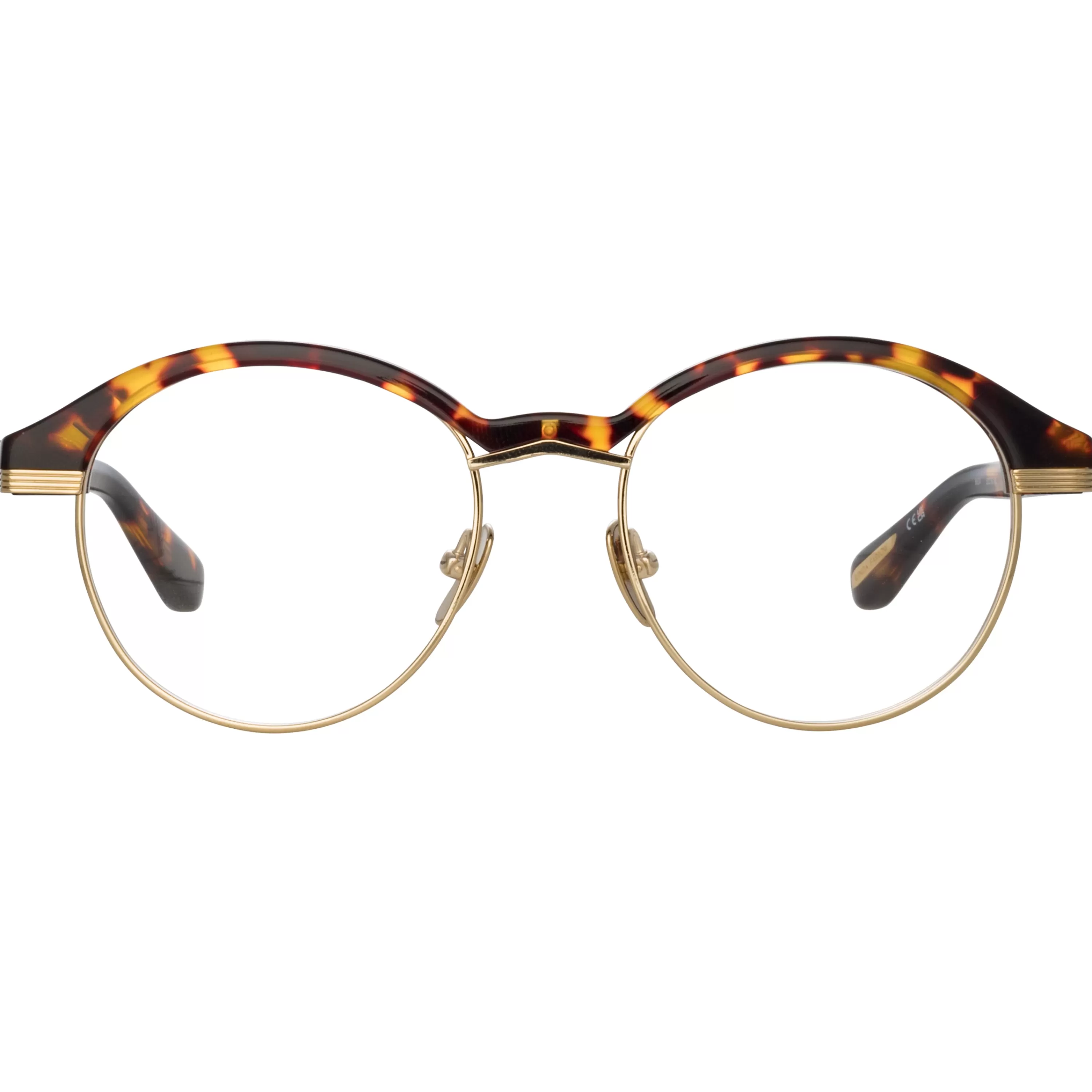 LINDA FARROW (U.K.) Men's Keen Oval Optical Frame in Tortoiseshell