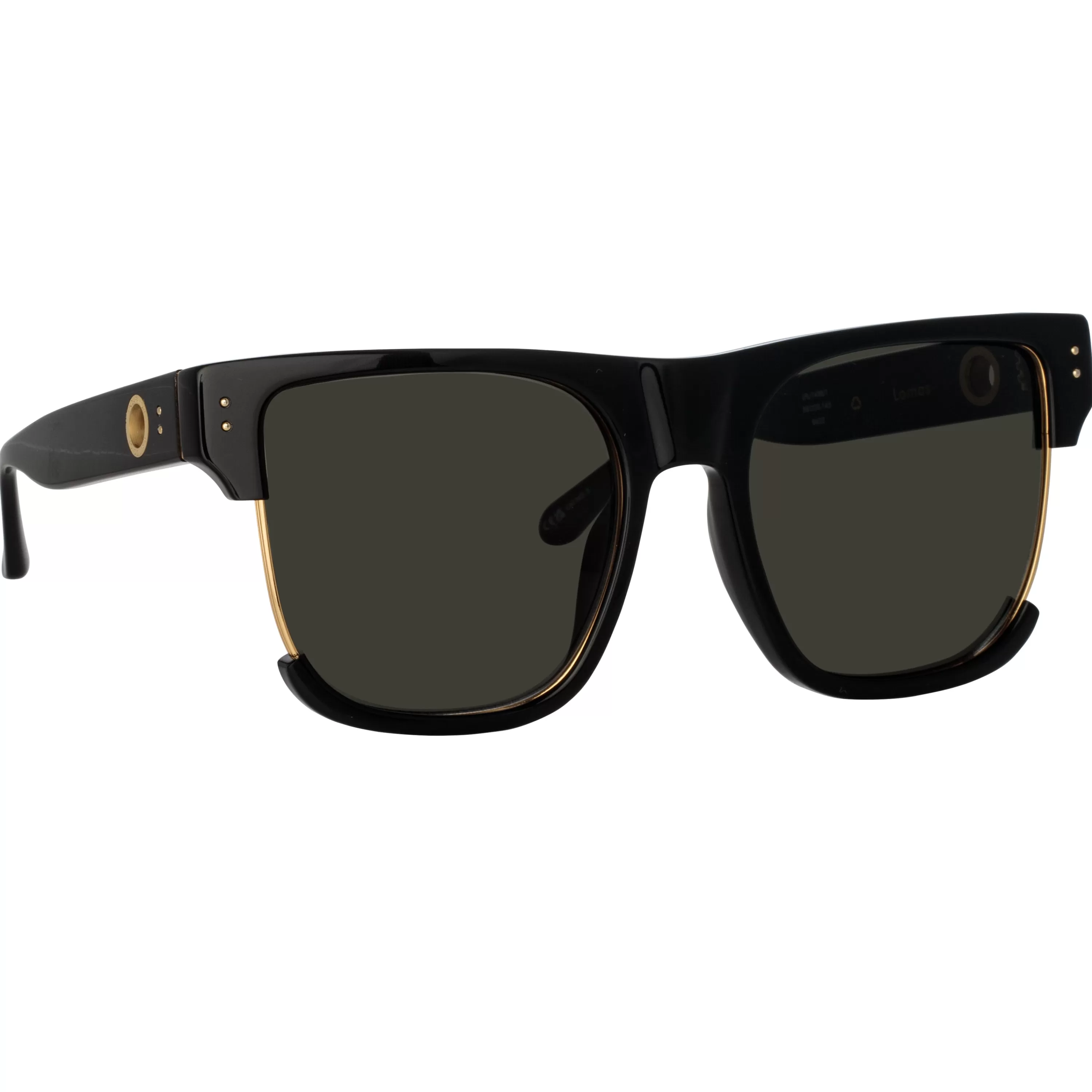 LINDA FARROW (U.K.) Men's Lomas D-Frame Sunglasses in Black