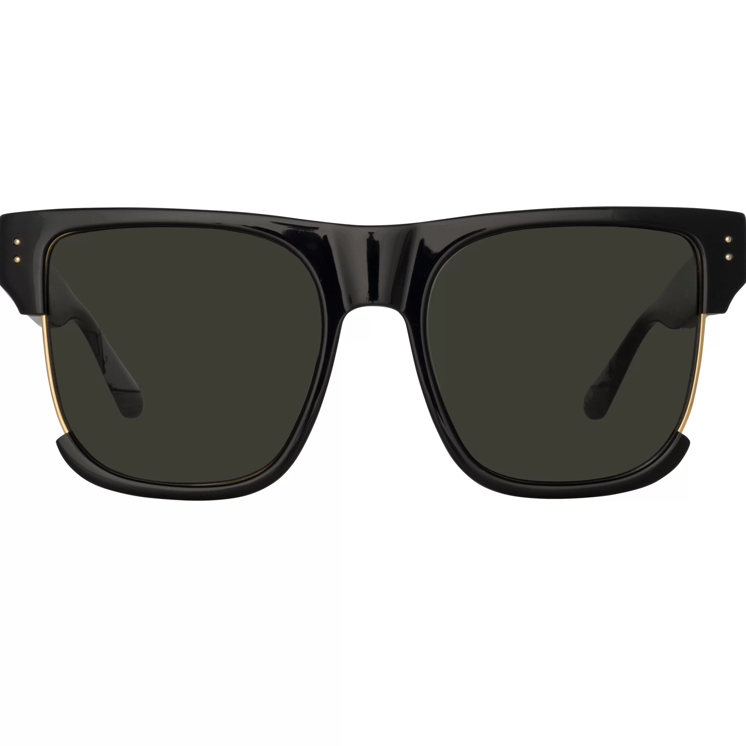 LINDA FARROW (U.K.) Men's Lomas D-Frame Sunglasses in Black