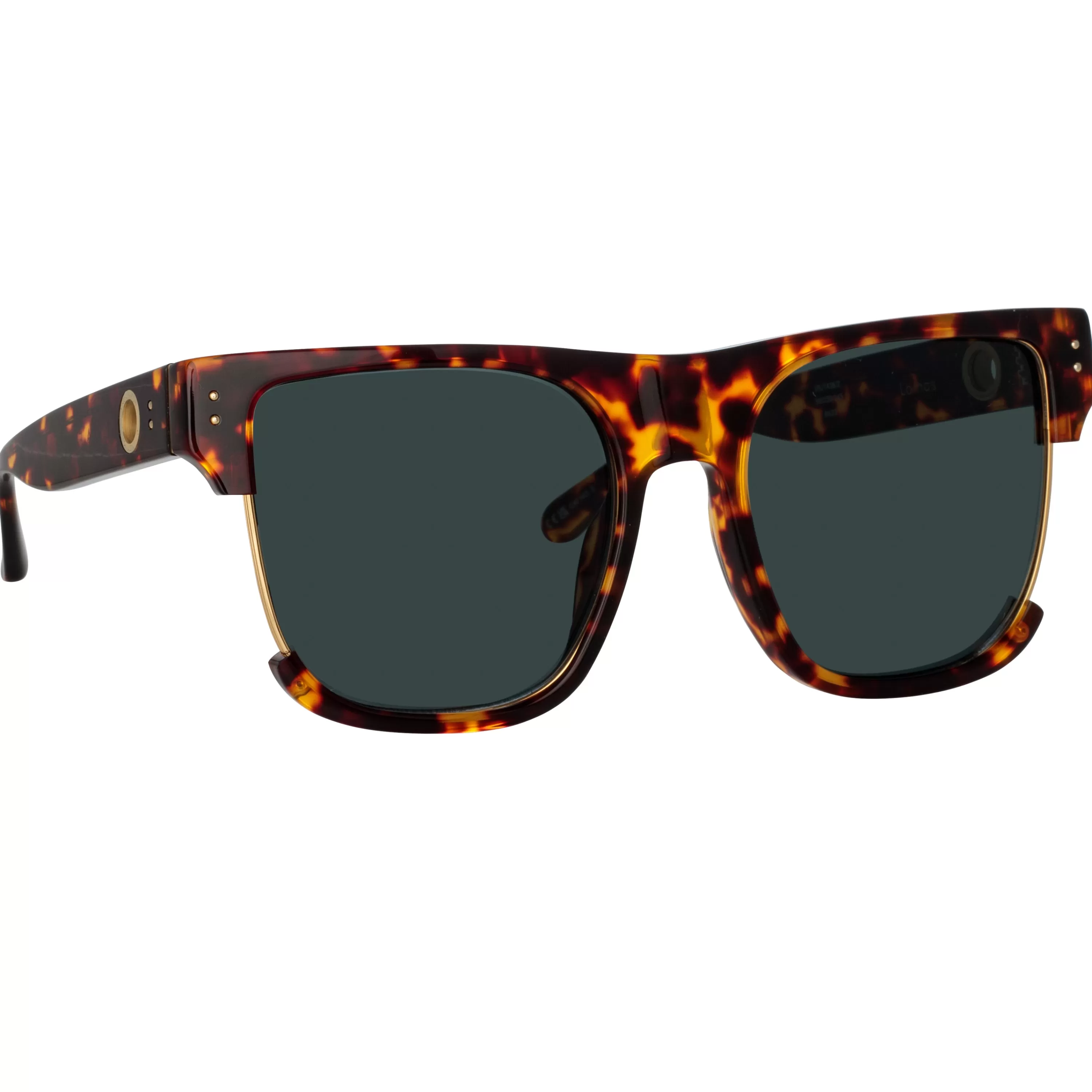 LINDA FARROW (U.K.) Men's Lomas D-Frame Sunglasses in Tortoiseshell