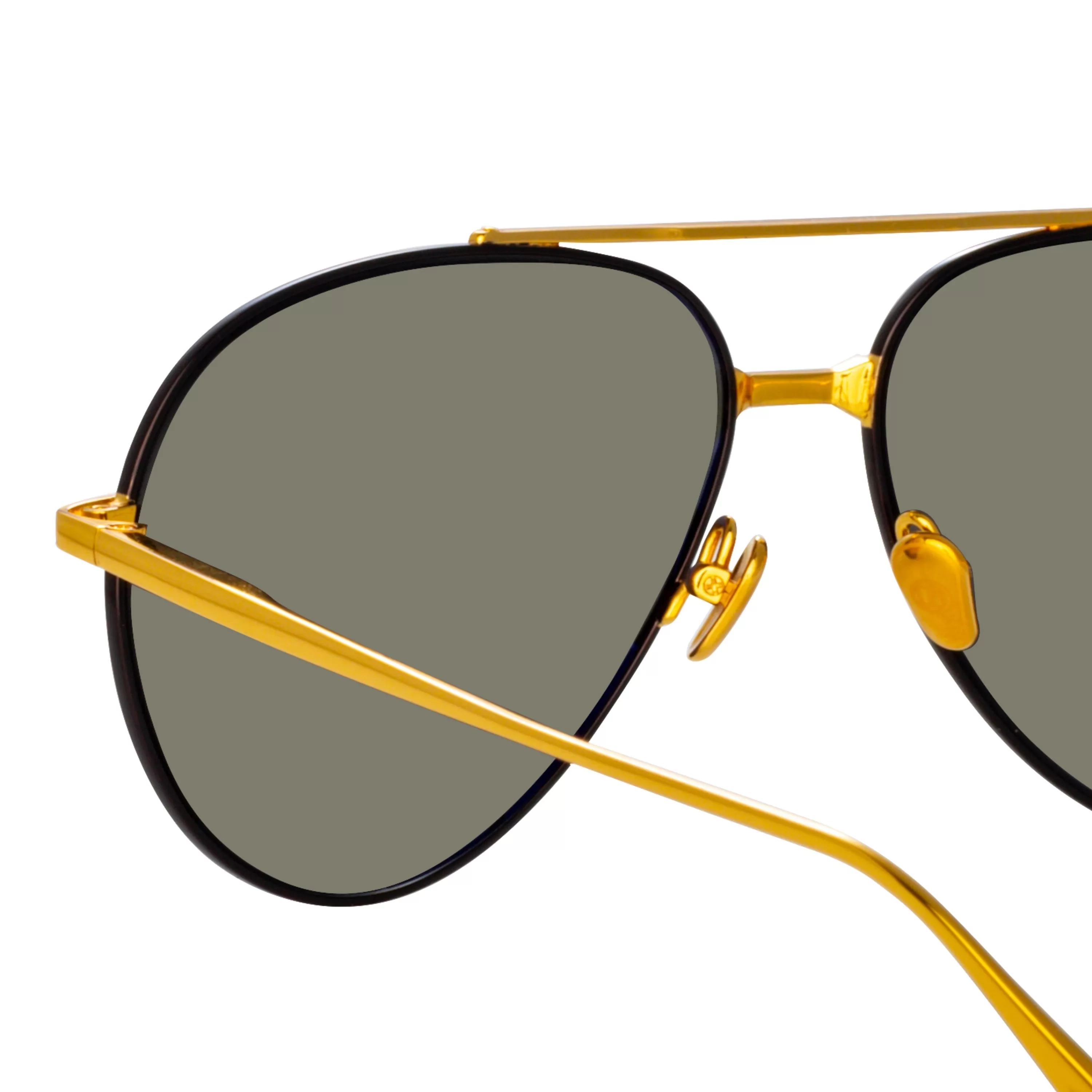 mens_marcelo_aviator_sunglasses_in_black_and_yellow_gold_3.webp LINDA FARROW (U.K.) Men's Marcelo Aviator Sunglasses in Black and Yellow Gold