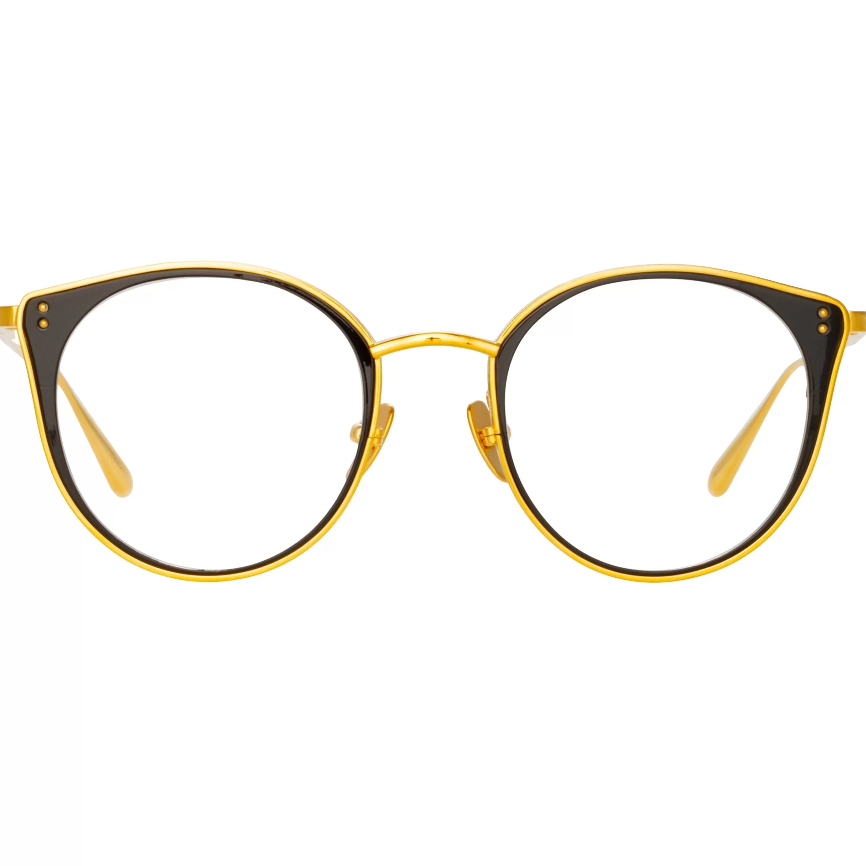 LINDA FARROW (U.K.) Men's Neusa Oval Optical Frame in Yellow Gold