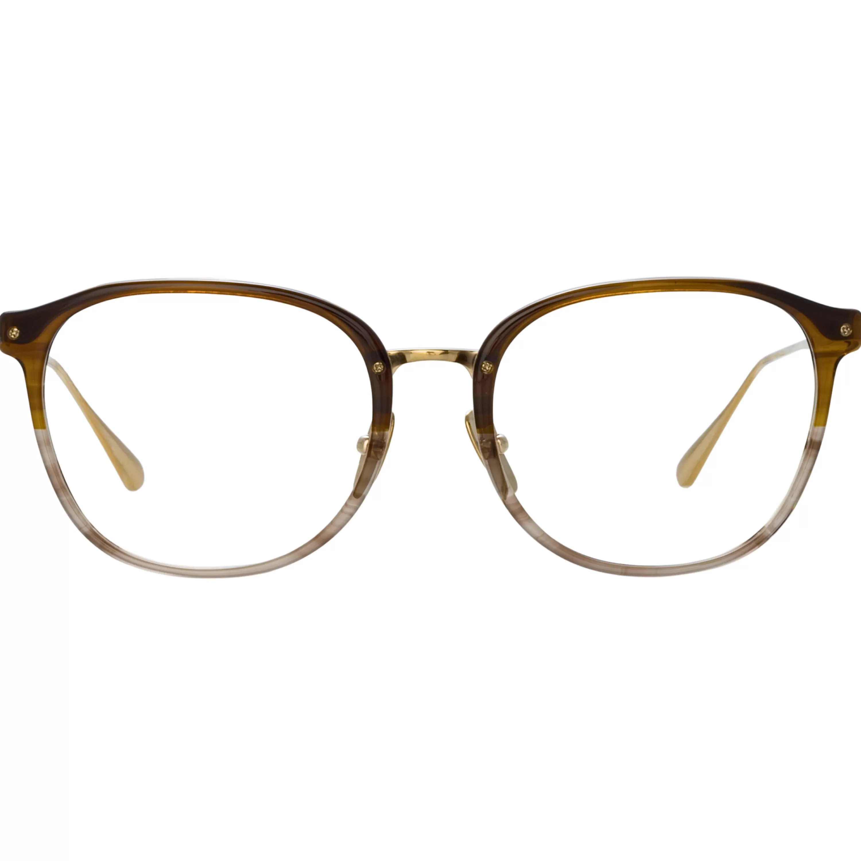 Women LINDA FARROW LUXE Men's Park Optical D-Frame in Caramel Horn