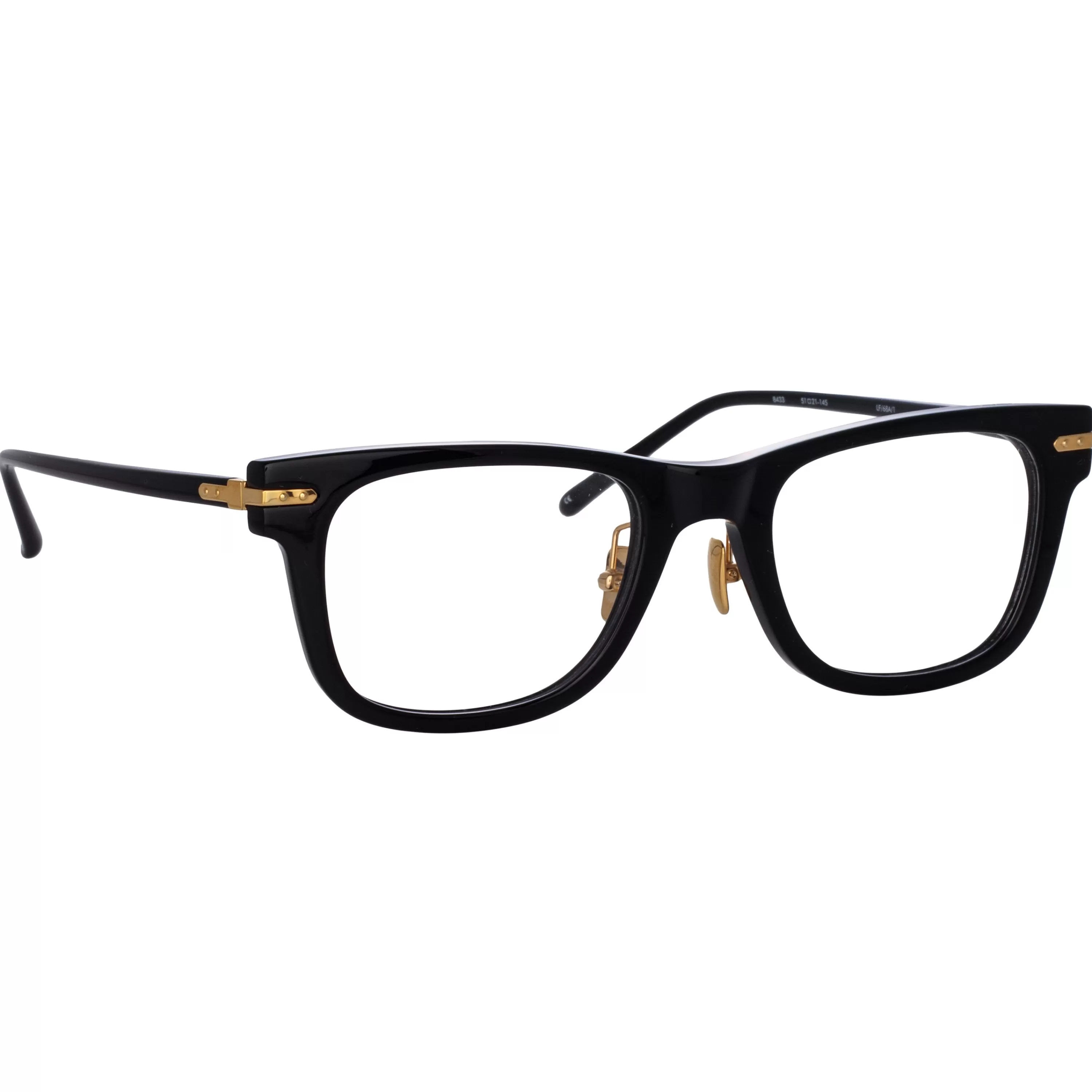 LINDA FARROW (U.K.) Men's Portico Optical D-Frame in Black (Asian Fit)
